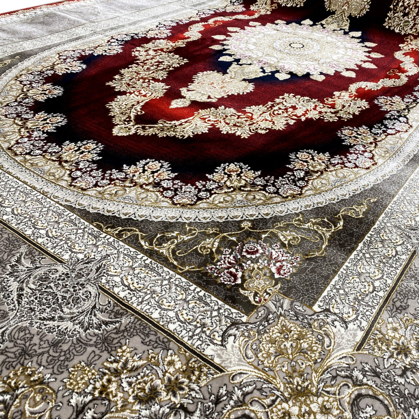 Tapis rouge-argent 170x240cm