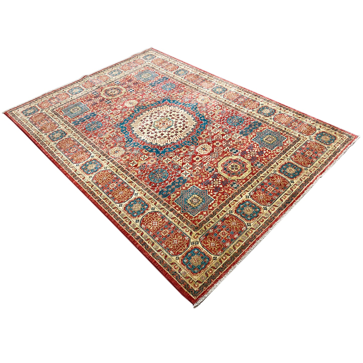 Roter Mamluk Teppich, 236x172 cm - German Carpet Shop