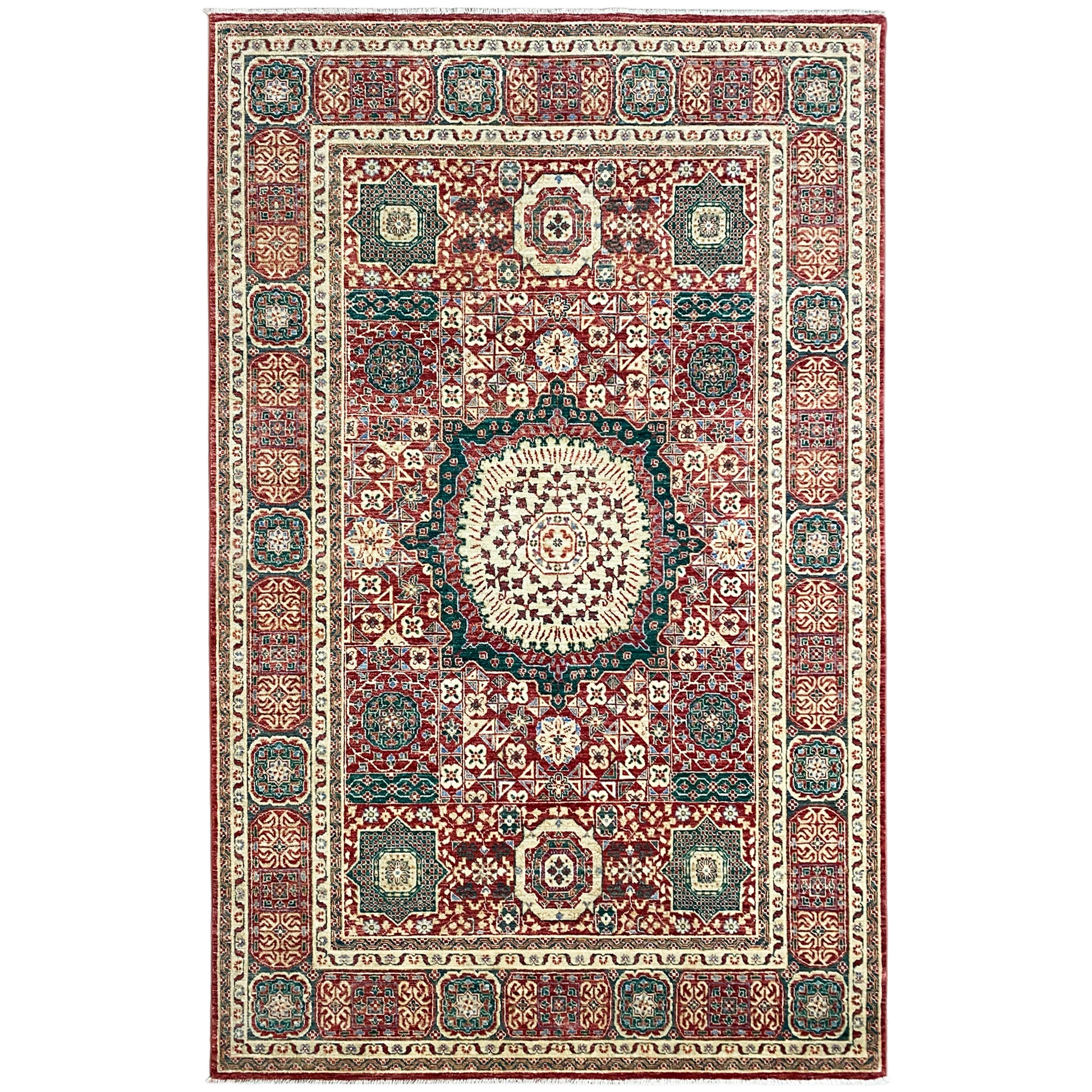 Roter Mamluk Teppich 246x161 cm - German Carpet Shop