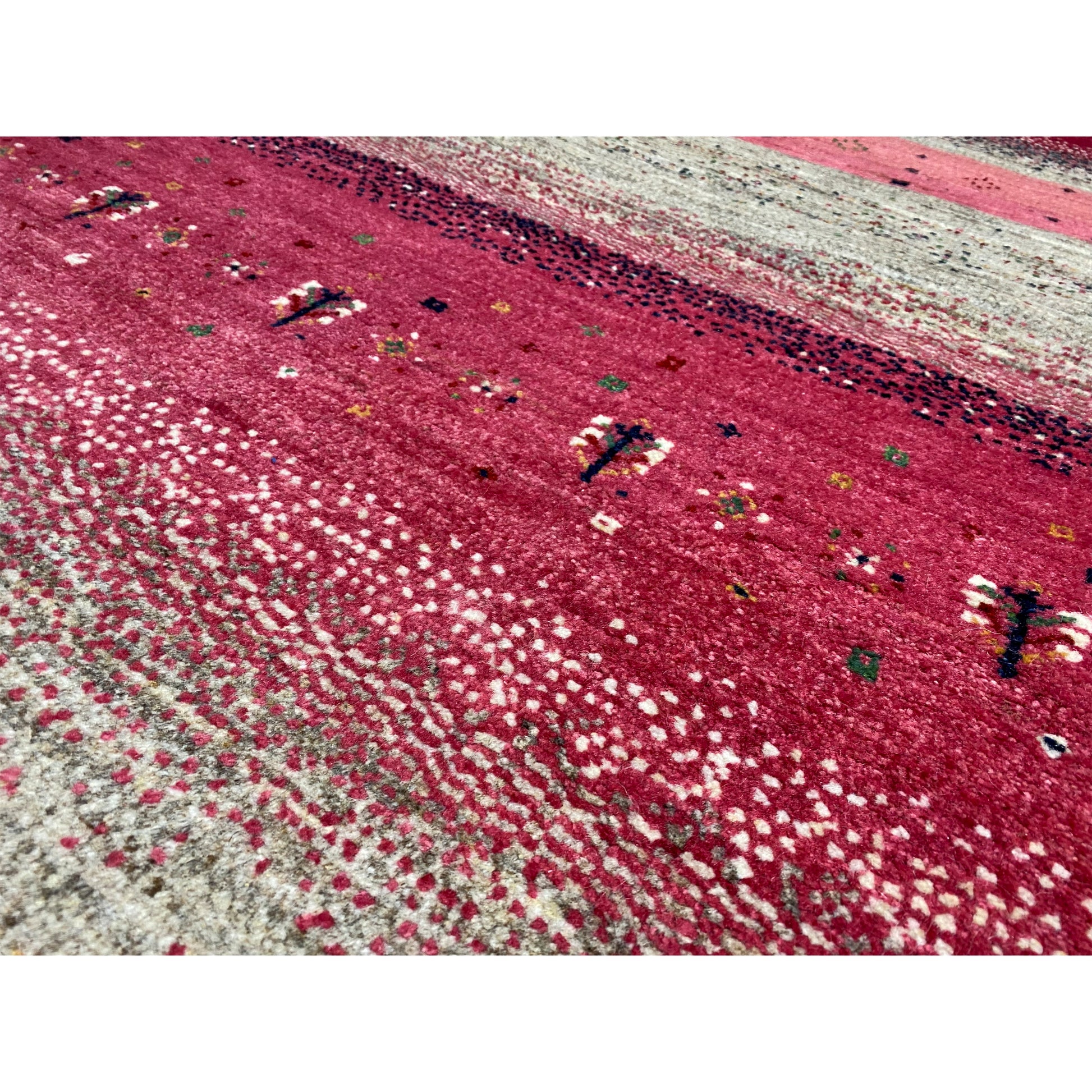 Rosa Gabbeh Teppich Läufer 298x80 cm - German Carpet Shop