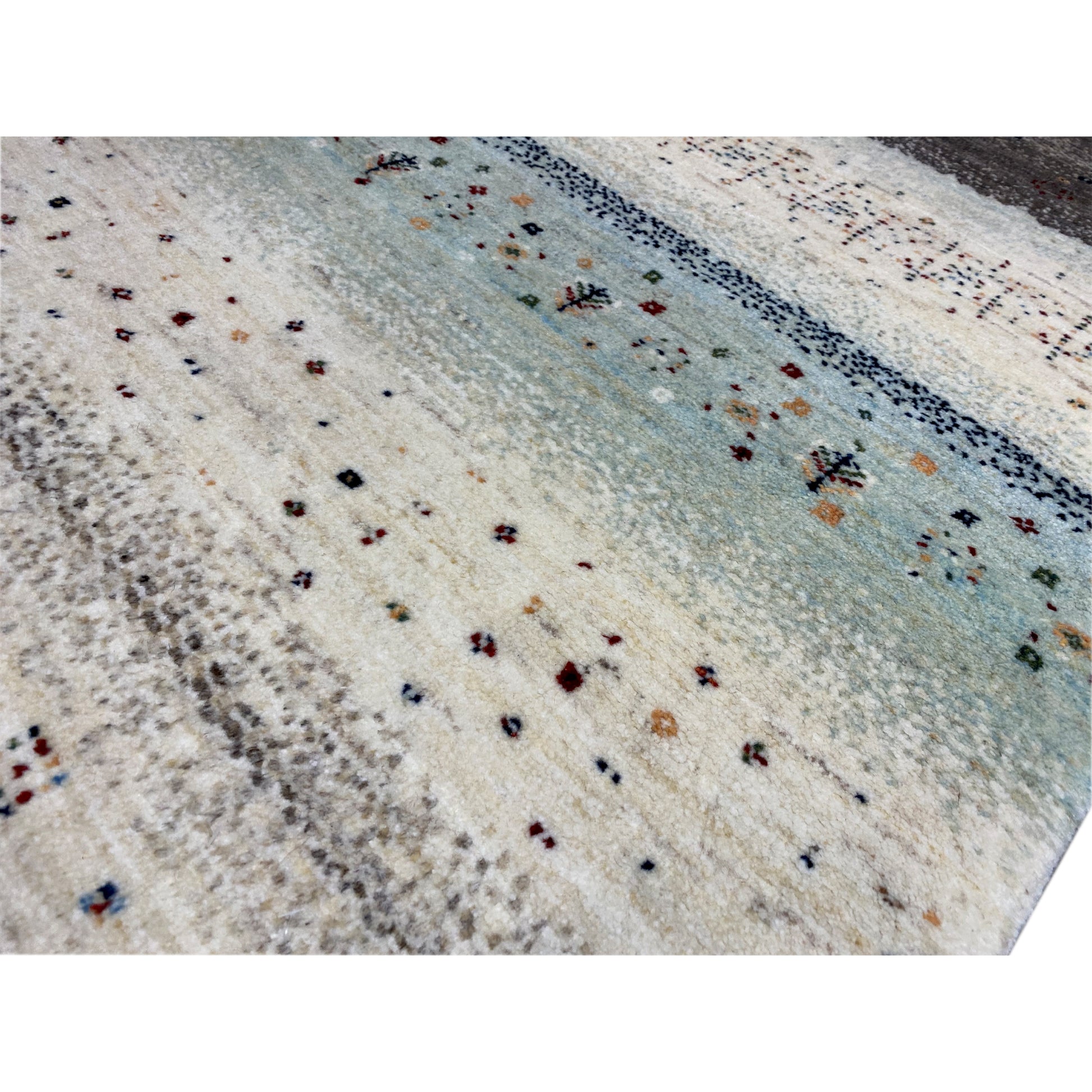 Blauer Gabbeh Teppich Läufer 195x80 cm - German Carpet Shop