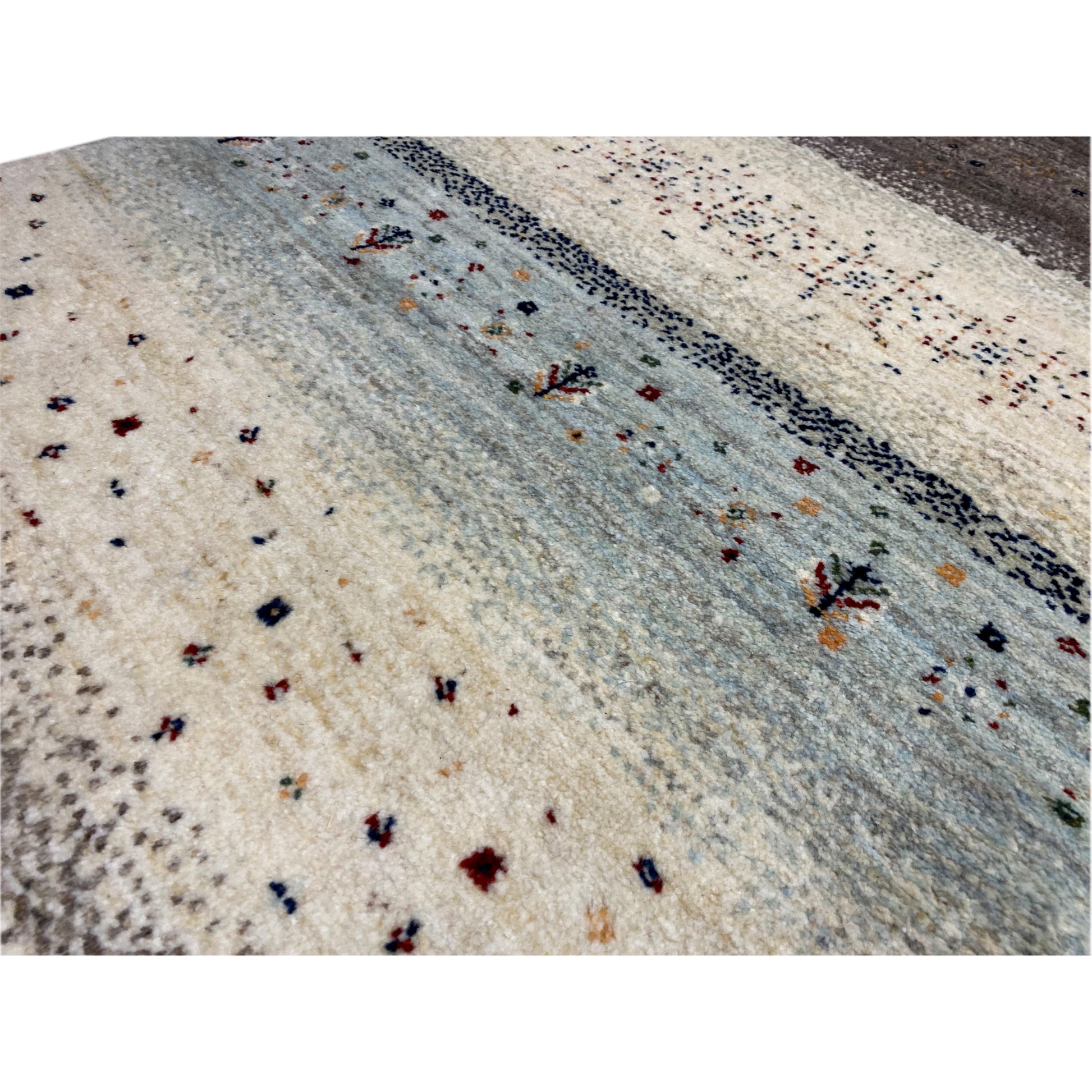 Blauer Gabbeh Teppich Läufer 198x80 cm - German Carpet Shop