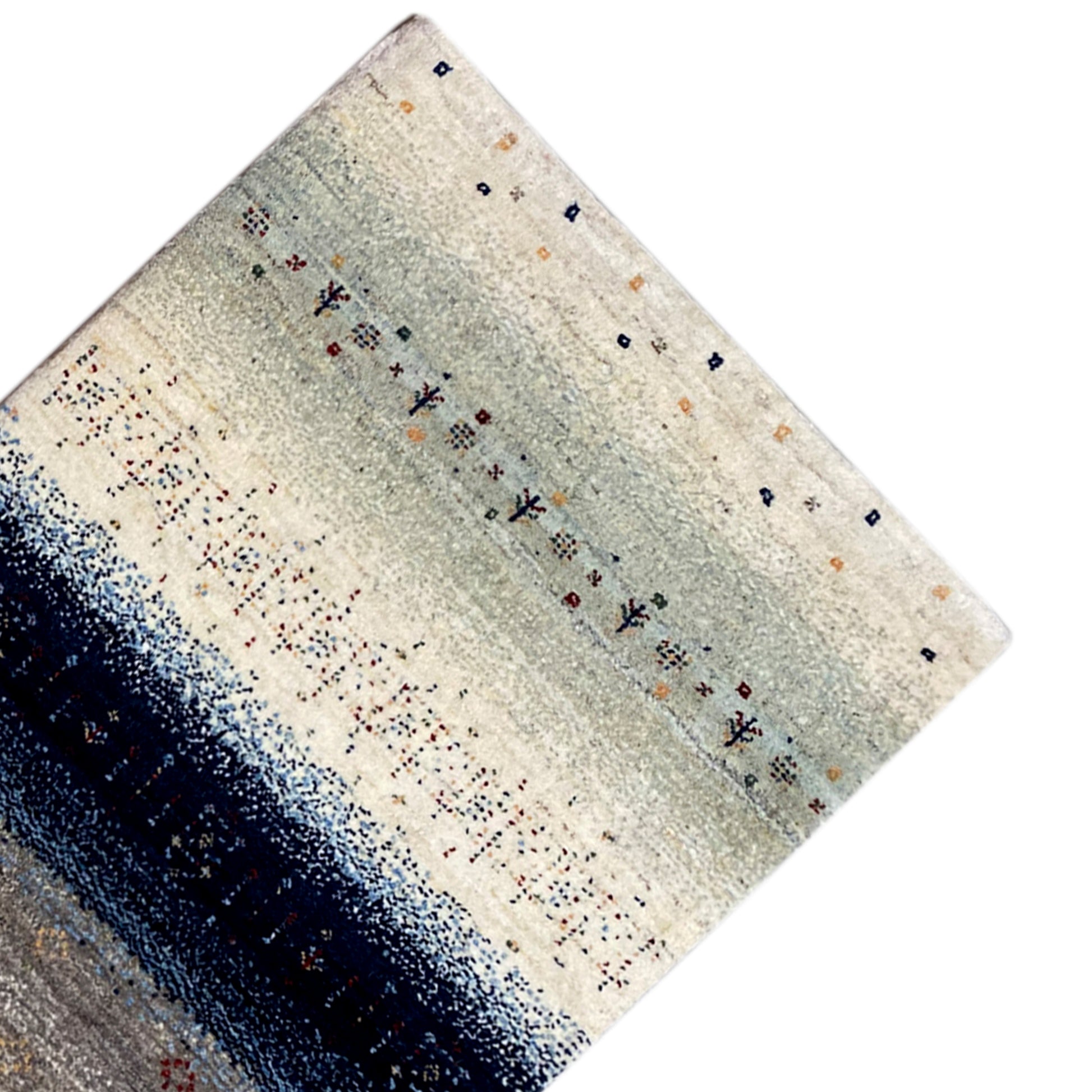 Blauer Gabbeh Teppich Läufer 198x80 cm - German Carpet Shop