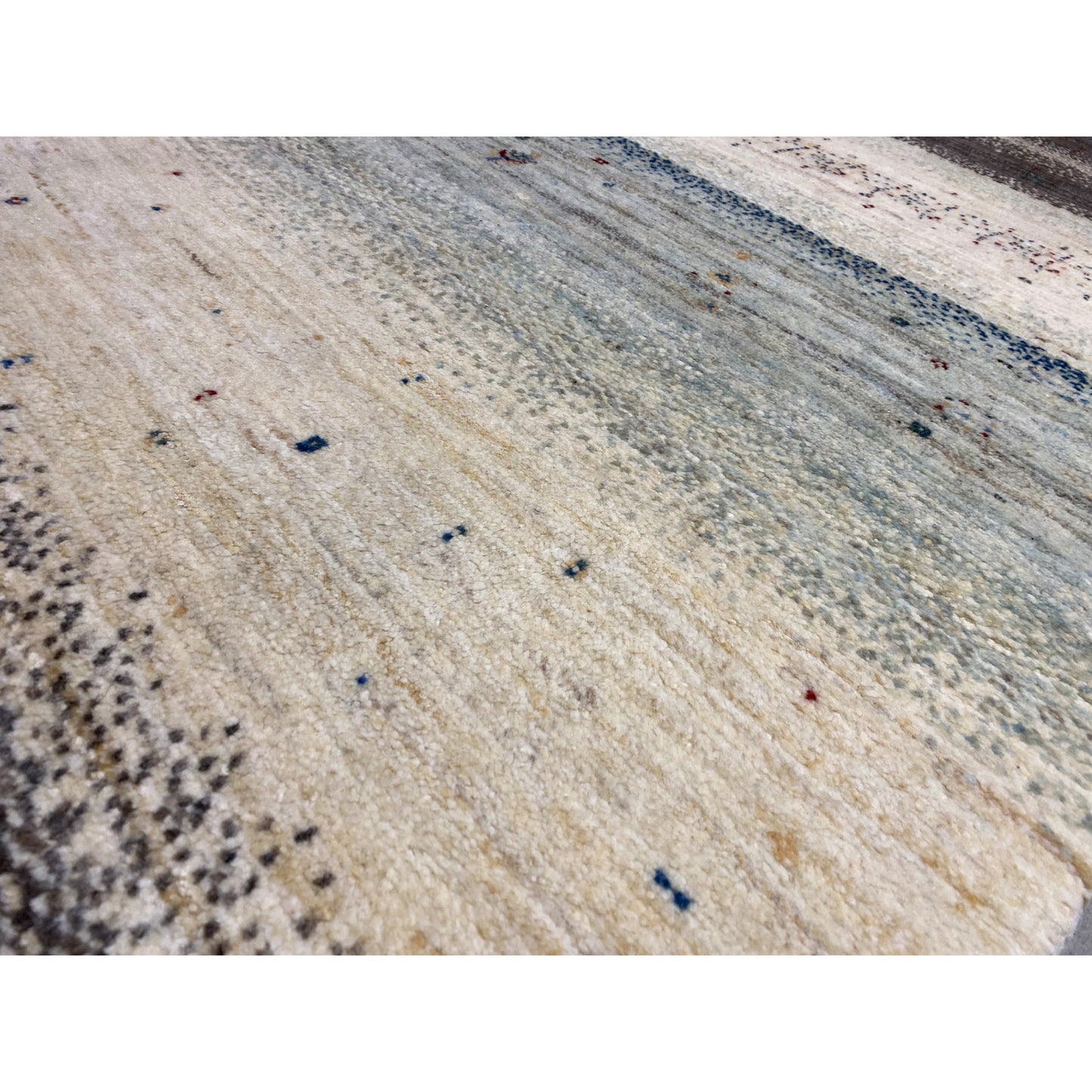 Blauer Gabbeh Teppich Läufer 302x84 cm - German Carpet Shop