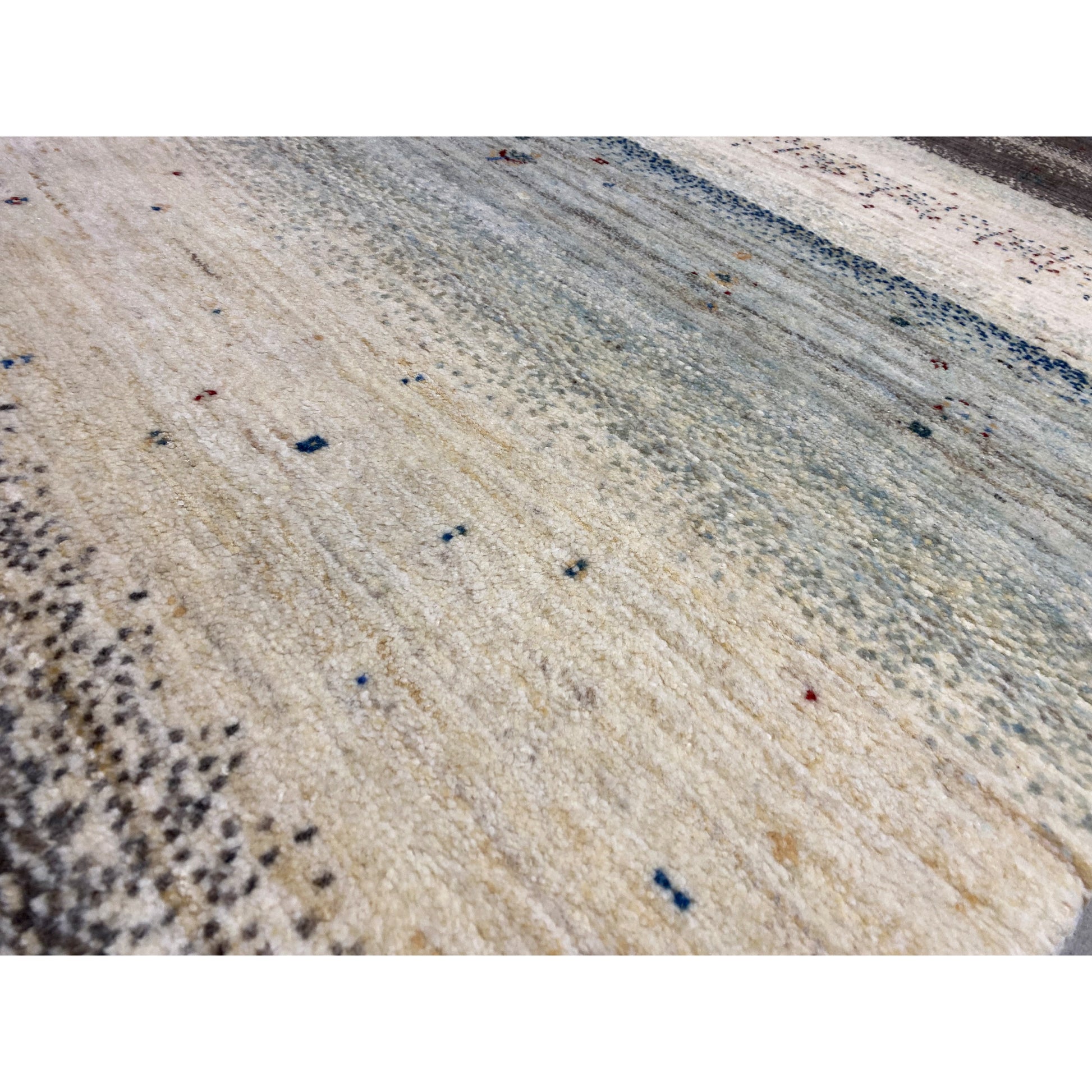 Blauer Gabbeh Teppich Läufer 302x84 cm - German Carpet Shop