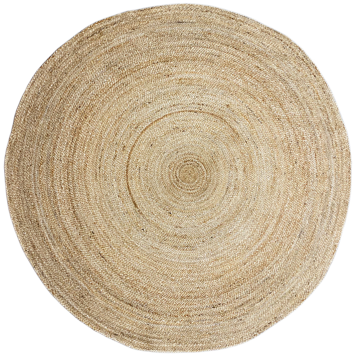Tapis rond en jute, couleur naturelle, à motif spiralé