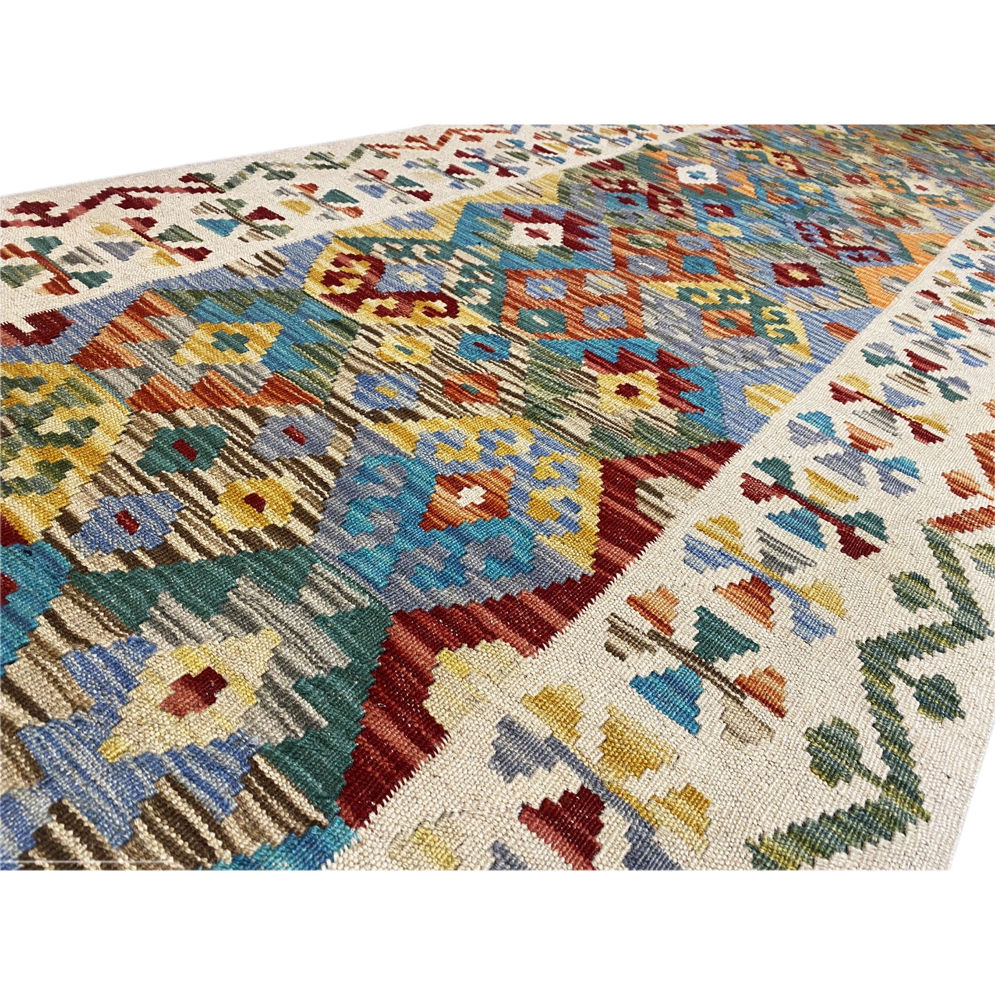 Tapis Kelim coureur Afghan 386x87cm