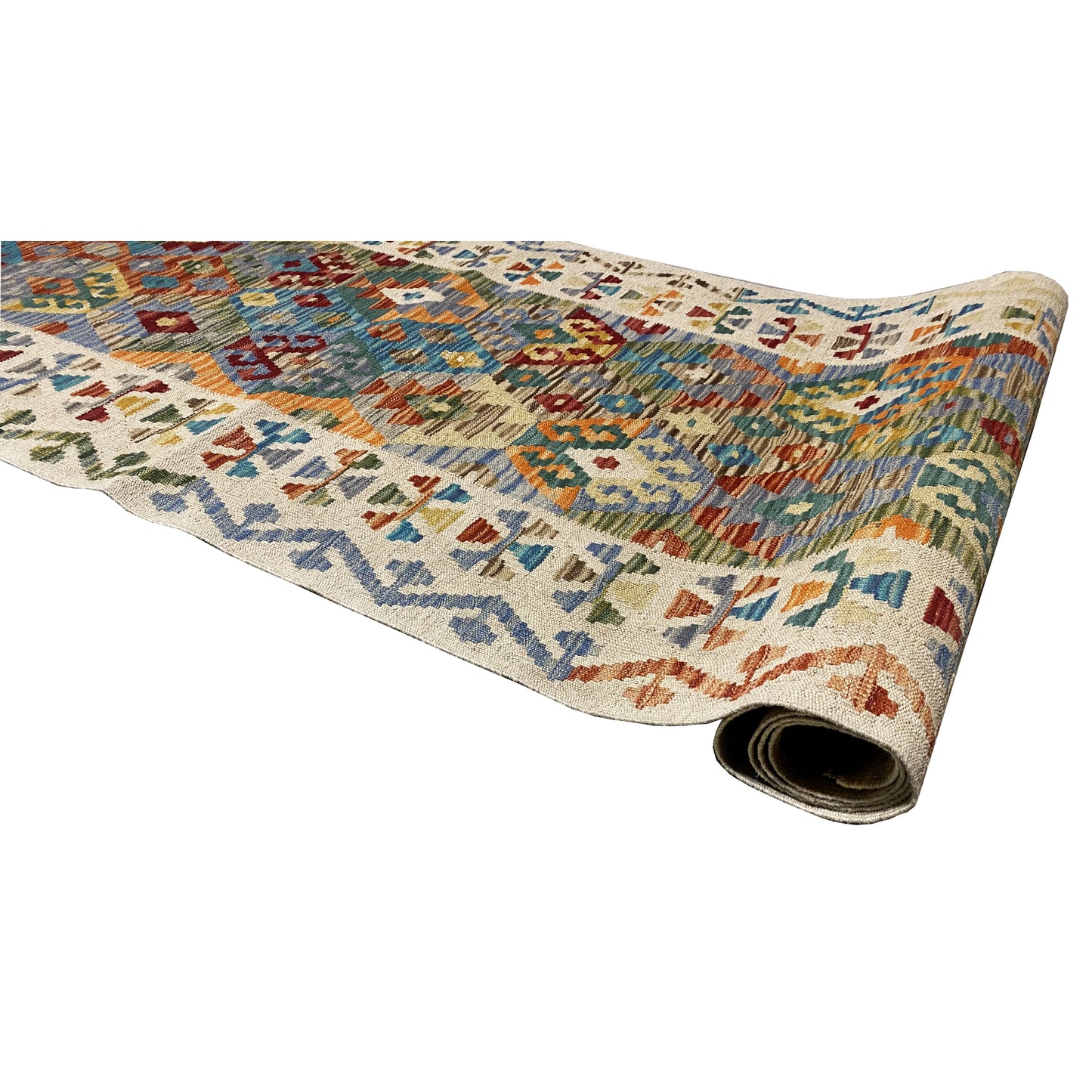Tapis Kelim coureur Afghan 386x87cm