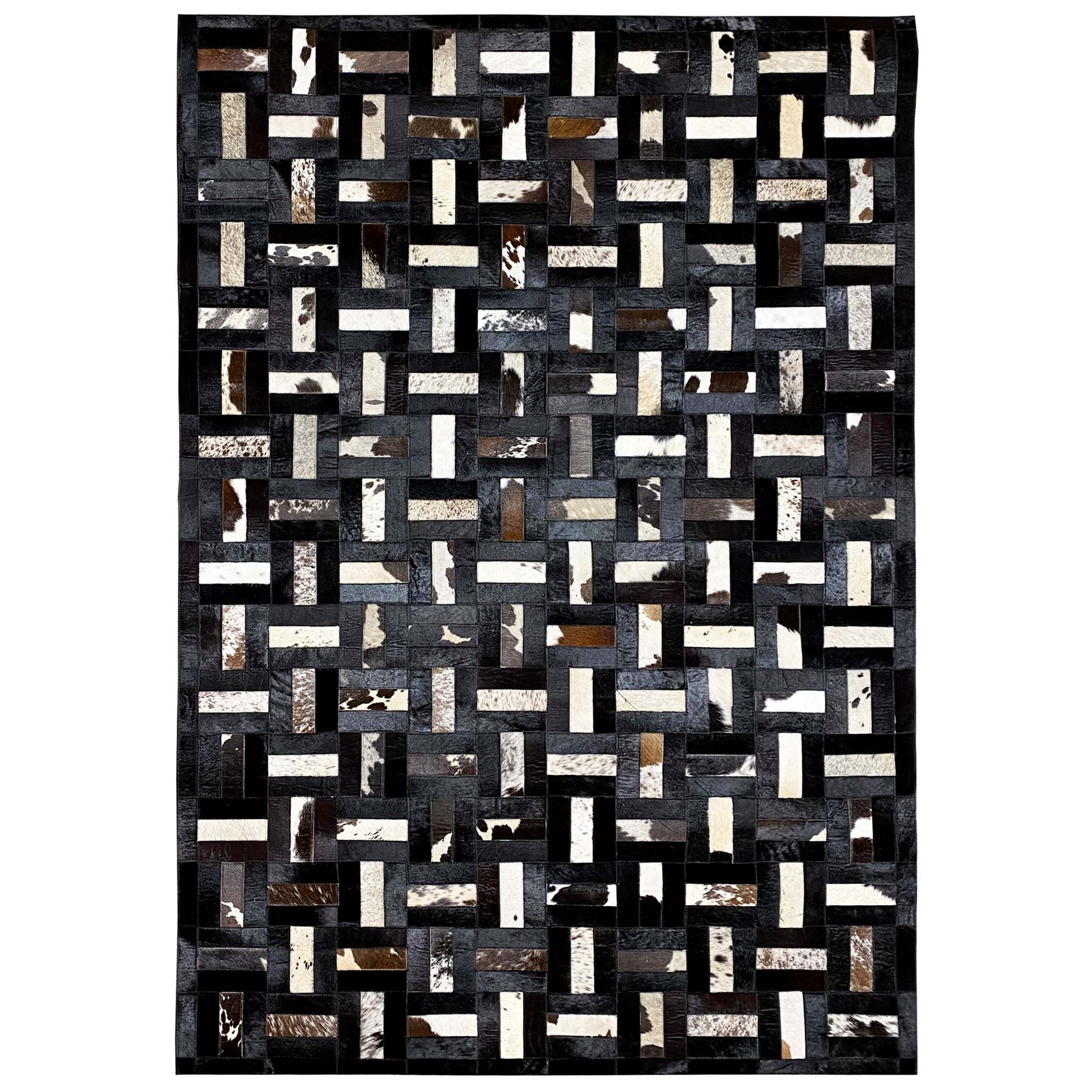 Geometrischer Kalbslederteppich 160x248 cm - German Carpet Shop