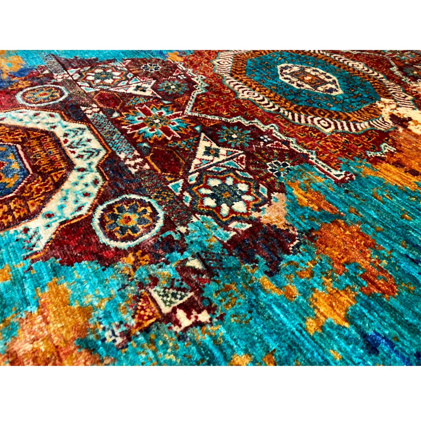 Mamluk Teppich, Türkis/Mehrfarbig, 159x103 cm - German Carpet Shop
