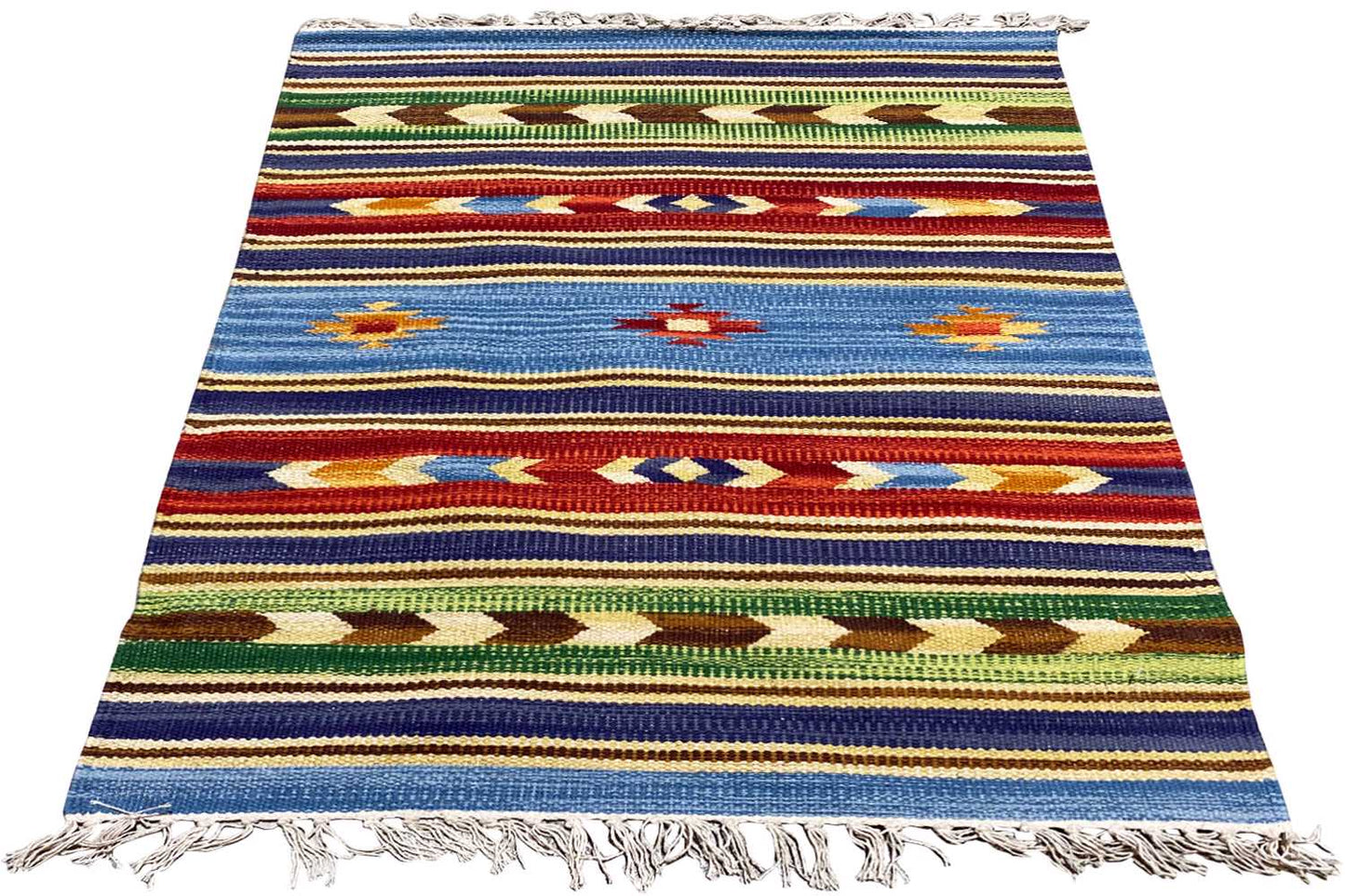 Mehrfarbiger Moderner Kelim Teppich - Samak (60x90 cm) - Premium Teppich from German Carpet Shop - Just €29! Shop now at German Carpet Shop