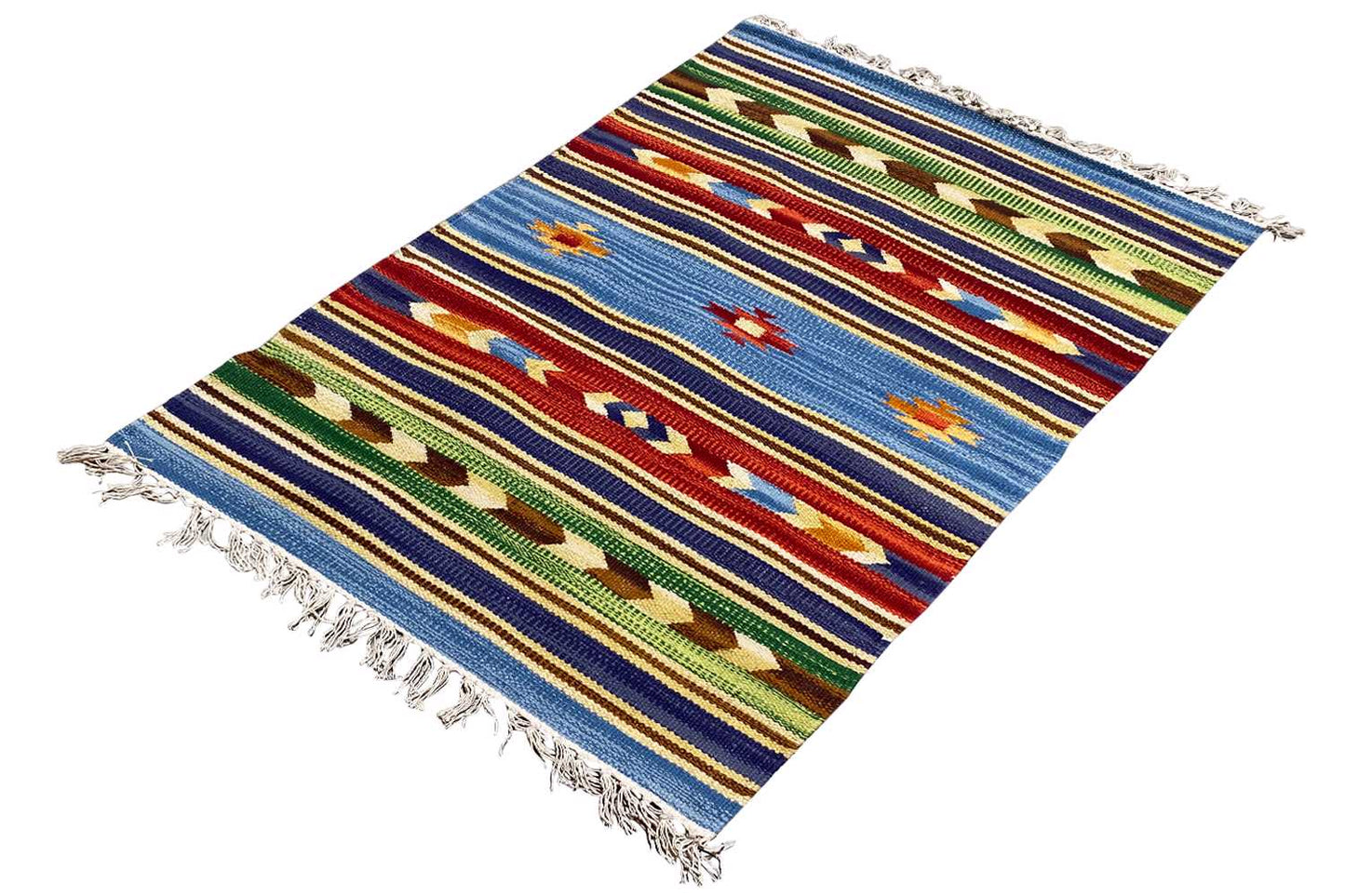 Mehrfarbiger Moderner Kelim Teppich - Samak (60x90 cm) - Premium Teppich from German Carpet Shop - Just €29! Shop now at German Carpet Shop