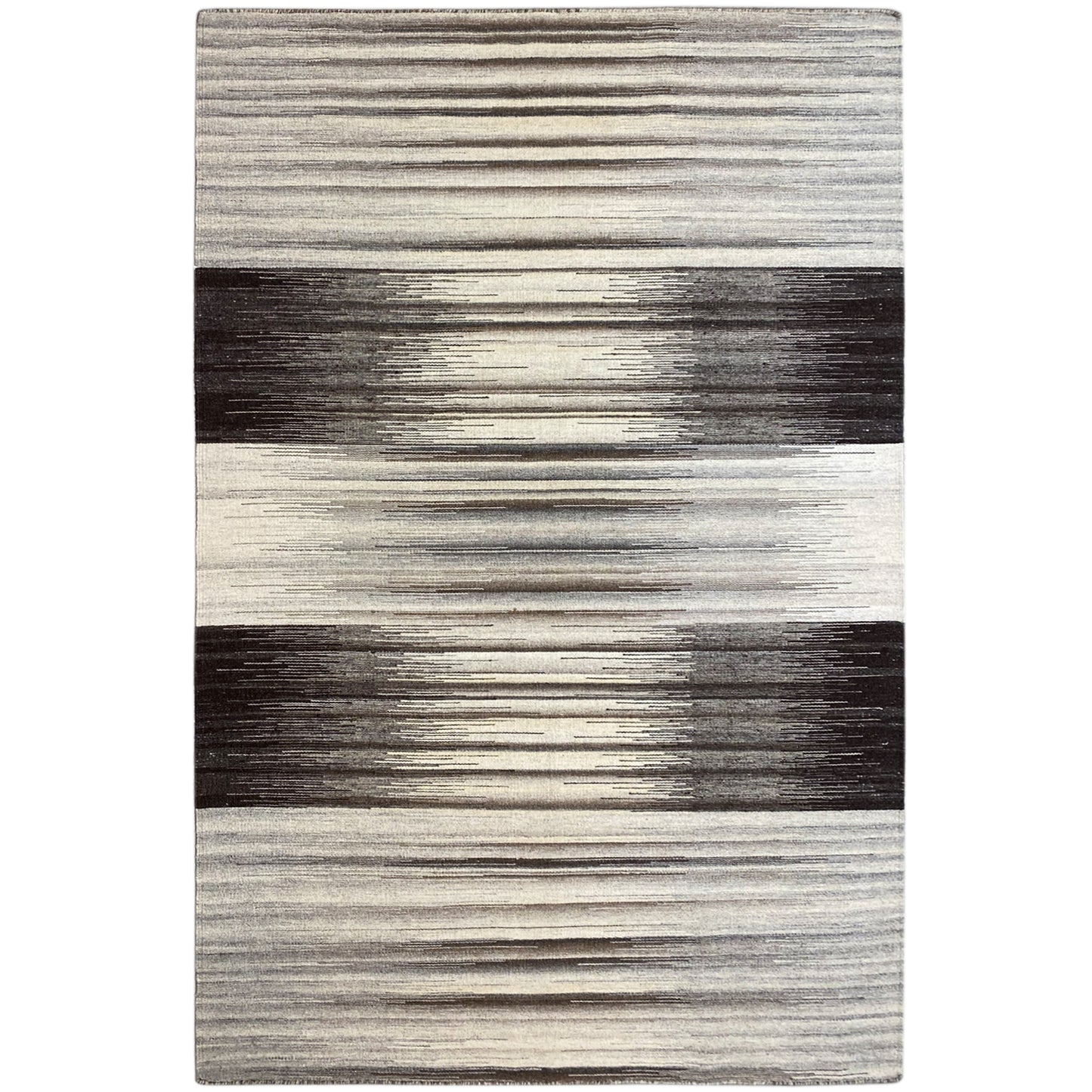 Kelim Teppich Grau – 230x160 cm Streifenmuster - German Carpet Shop