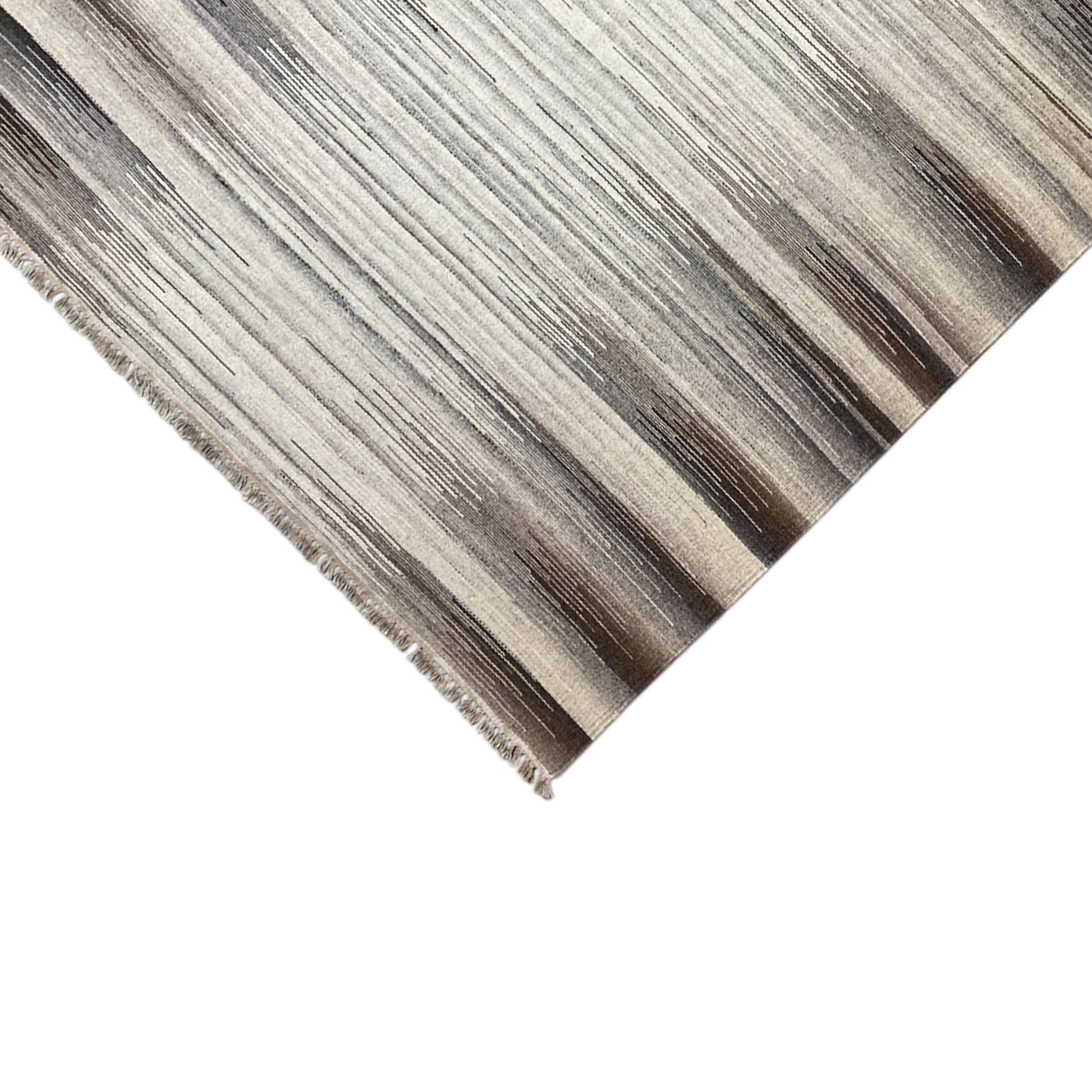 Kelim Teppich Beige – Modernes Streifenmuster 230x160 cm - German Carpet Shop