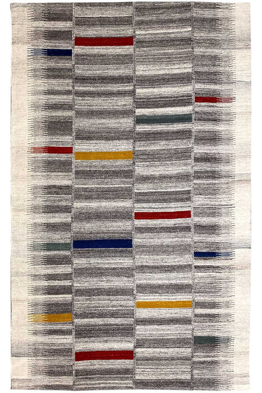 Moderne Kelim - Dhurrie - (241x154 cm) - German Carpet Shop