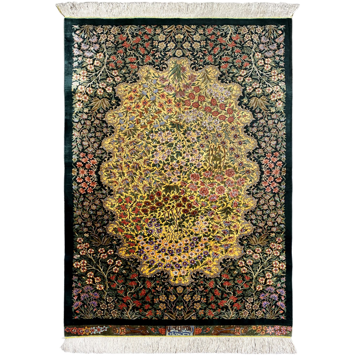 Tapis en soie Ghom - 900846 (123x79 cm)