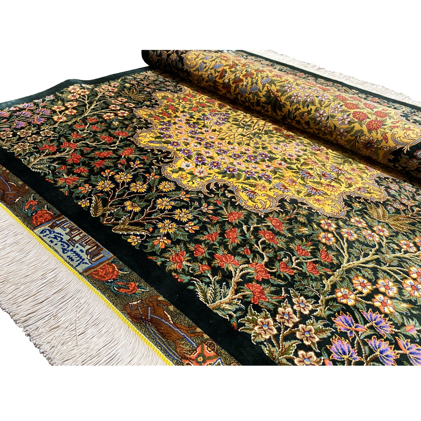 Tapis en soie Ghom - 900846 (123x79 cm)