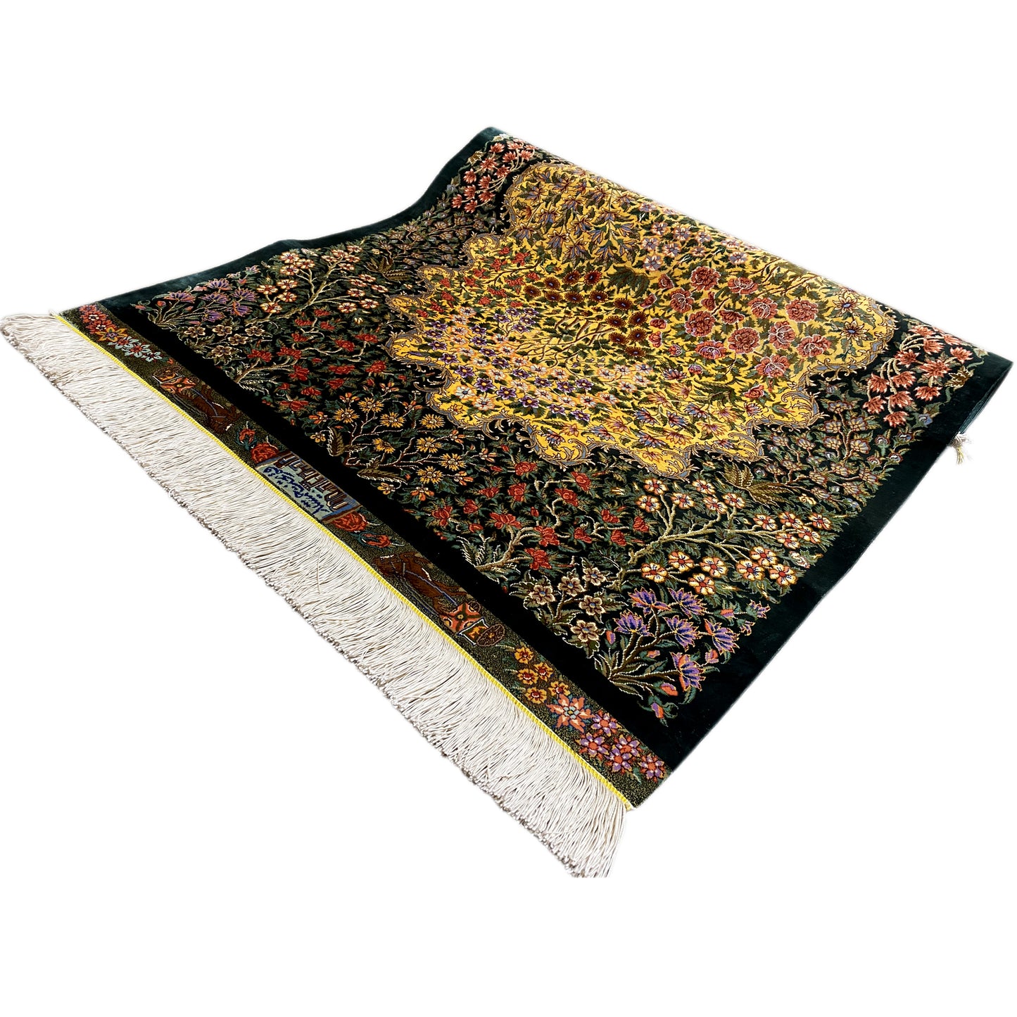 Tapis en soie Ghom - 900846 (123x79 cm)