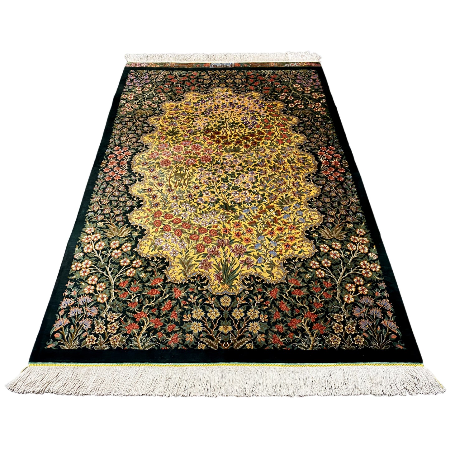Tapis en soie Ghom - 900846 (123x79 cm)