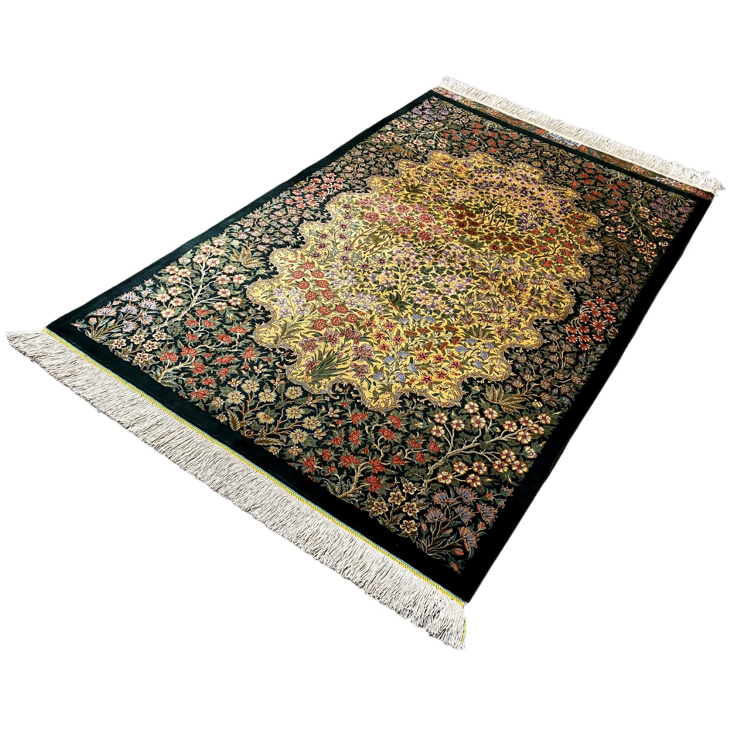 Tapis en soie Ghom - 900846 (123x79 cm)
