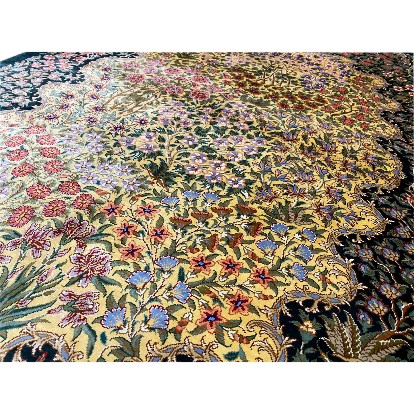 Tapis en soie Ghom - 900846 (123x79 cm)