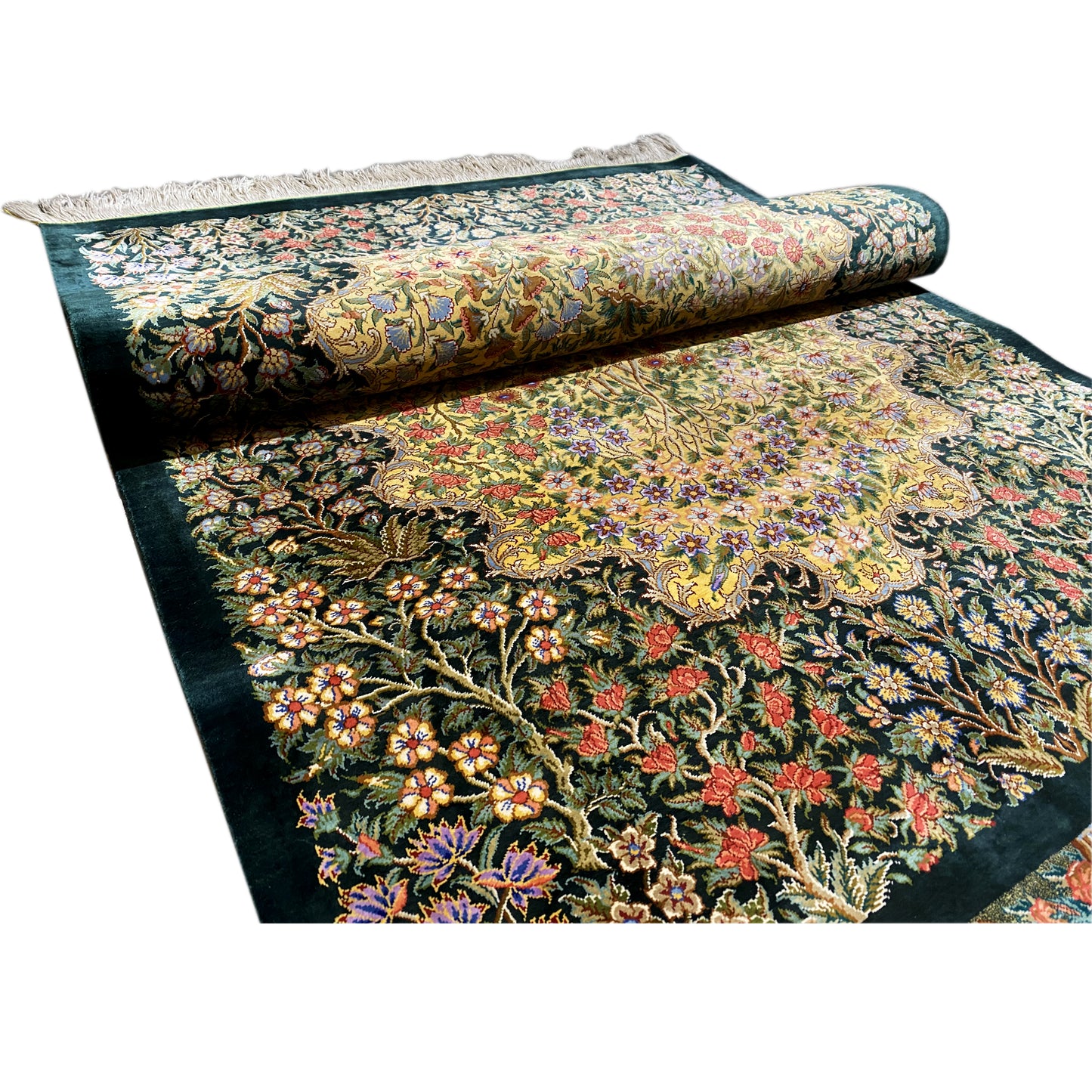 Tapis en soie Ghom - 900846 (123x79 cm)