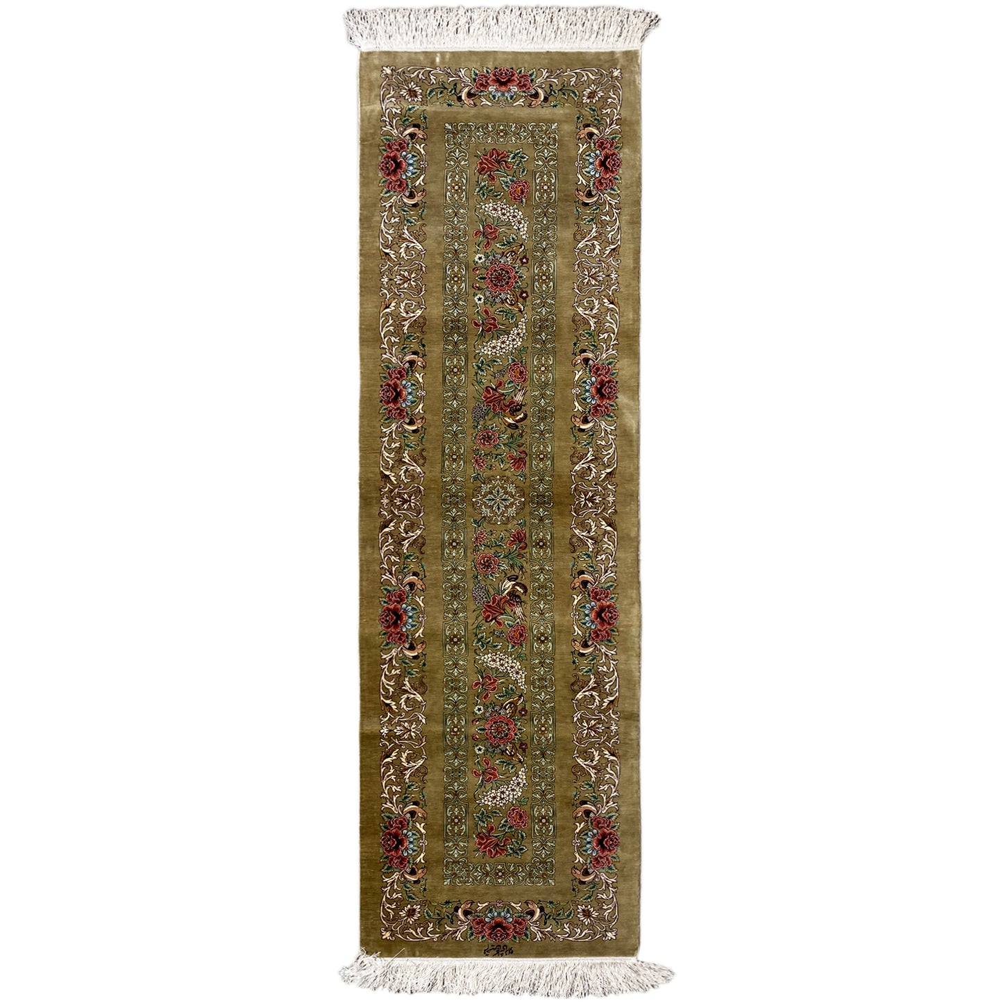 Tapis en soie Ghom - 904736 (195x53 cm)
