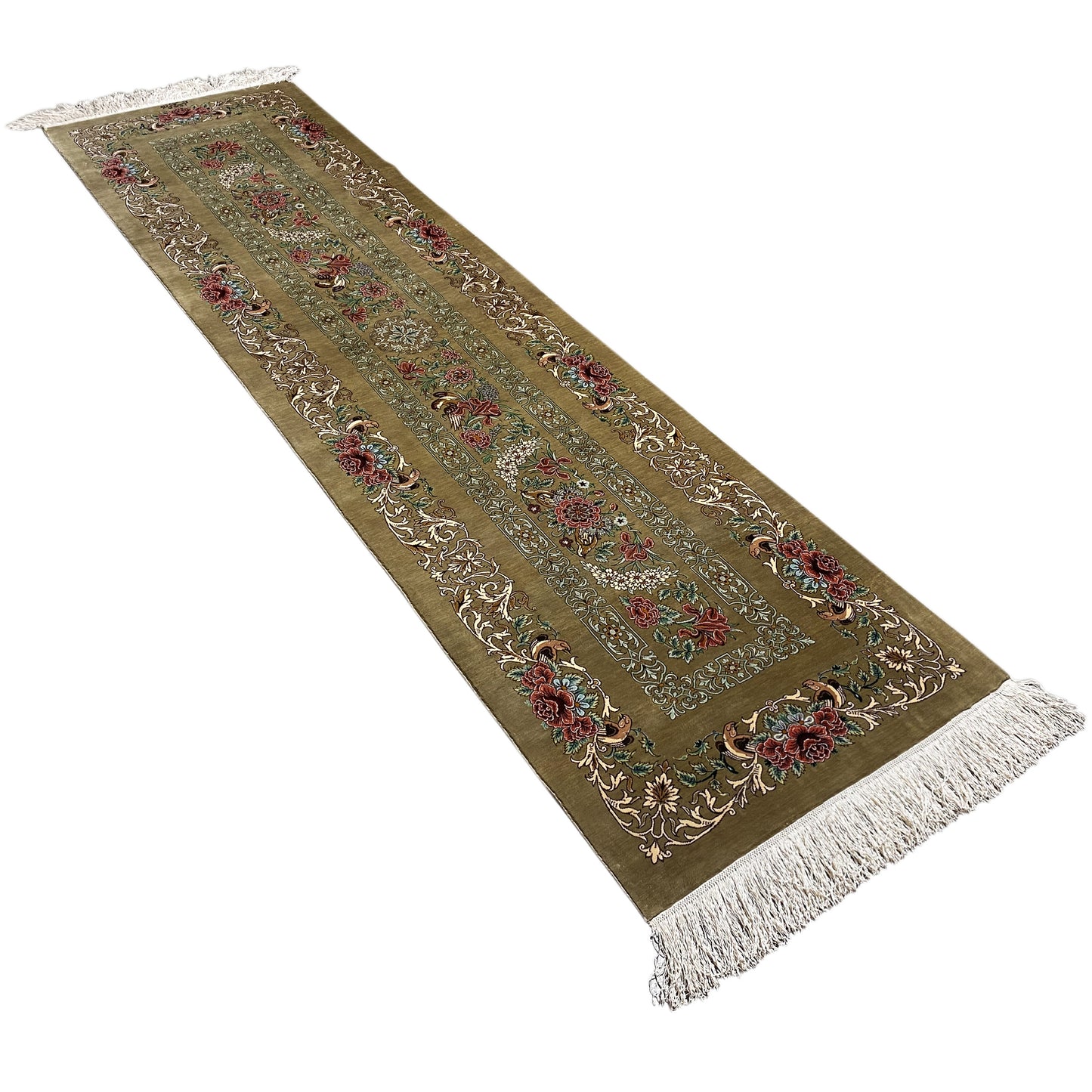 Tapis en soie Ghom - 904736 (195x53 cm)