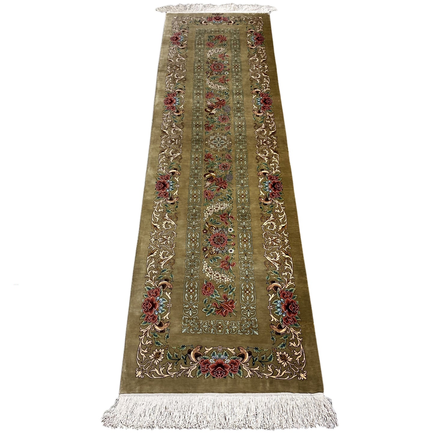 Tapis en soie Ghom - 904736 (195x53 cm)