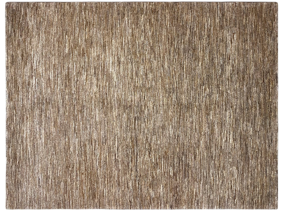 Tapis gabbeh rectangulaire, chiné brun-beige, poils courts