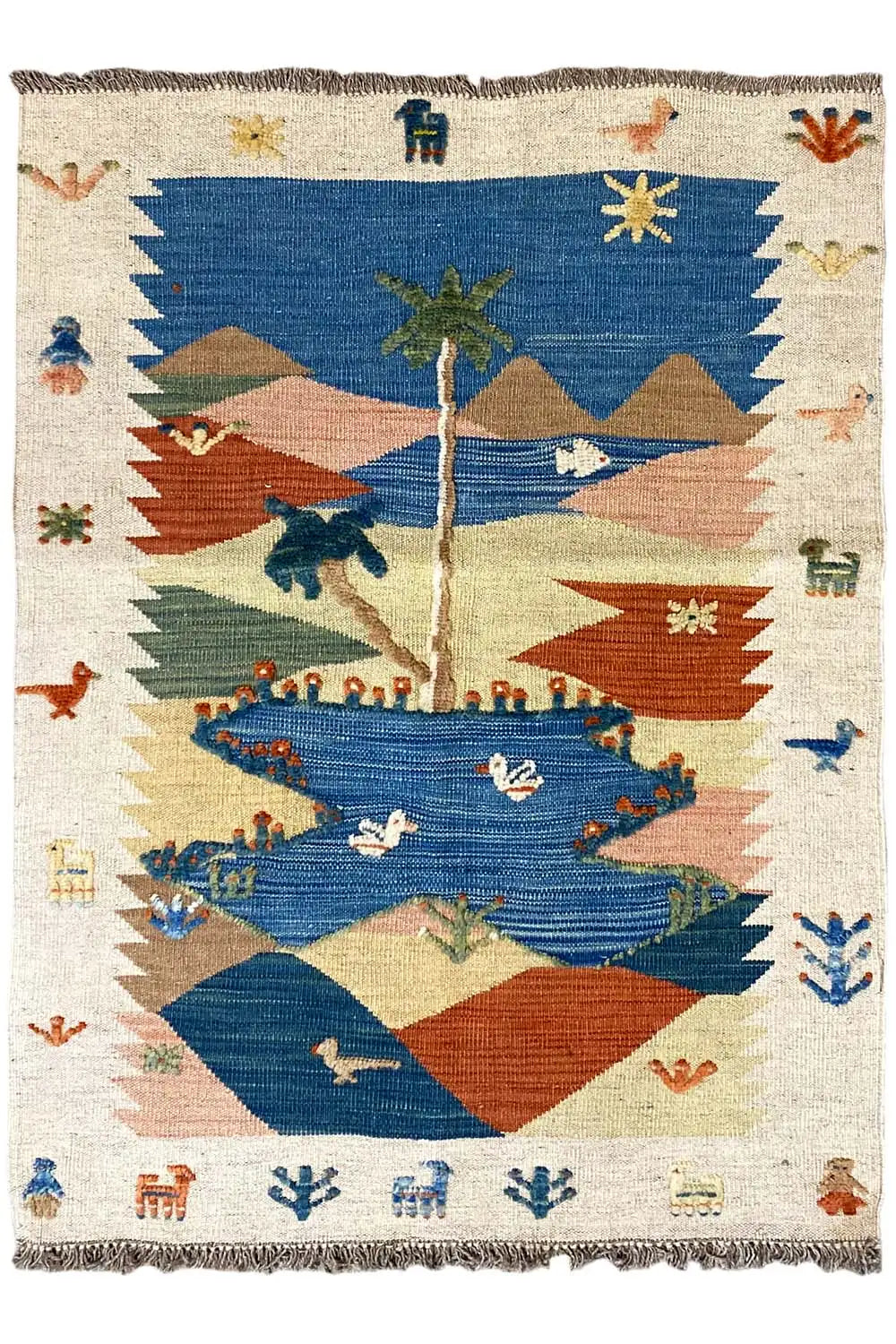 Kilim Qashqai  - 800608 (112x83 cm) - Premium Kelim from German Carpet Shop - Just €149! Shop now at German Carpet Shop