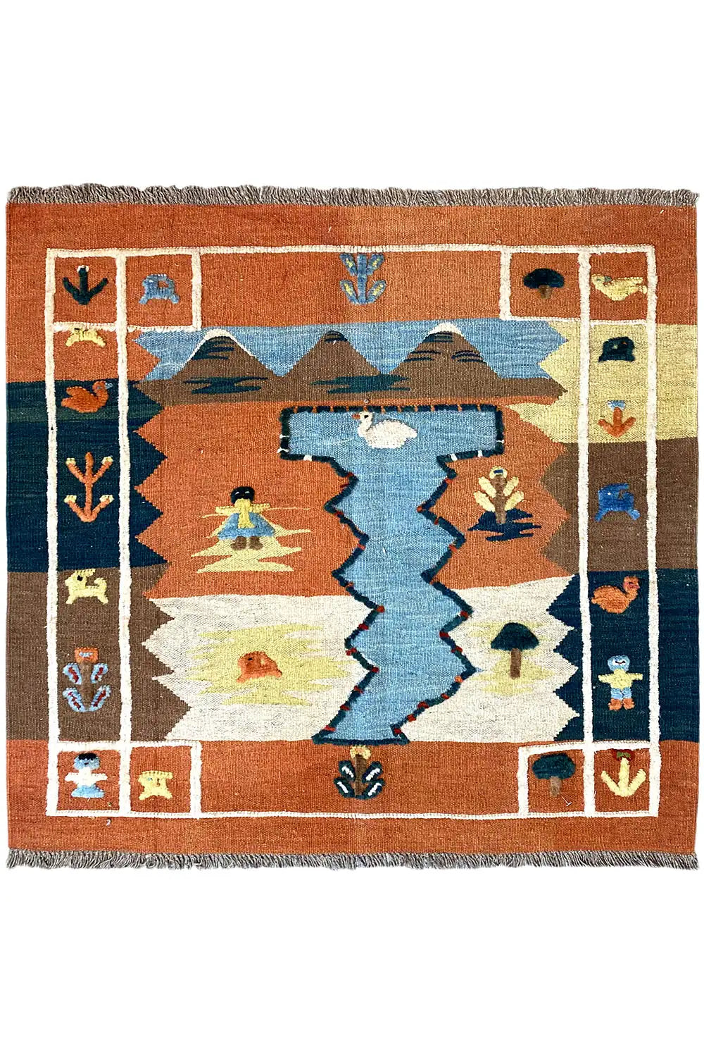 Kilim Qashqai - 804927 (106x103 cm) - Premium Kelim from German Carpet Shop - Just €149! Shop now at German Carpet Shop