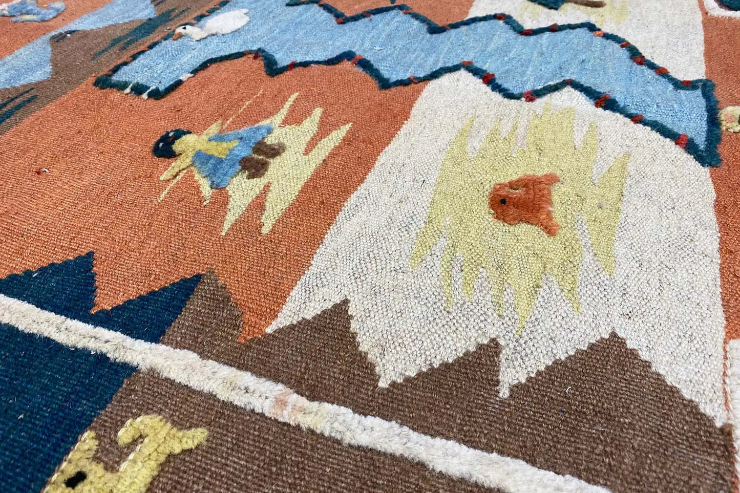 Kilim Qashqai - 804927 (106x103 cm) - Premium Kelim from German Carpet Shop - Just €149! Shop now at German Carpet Shop