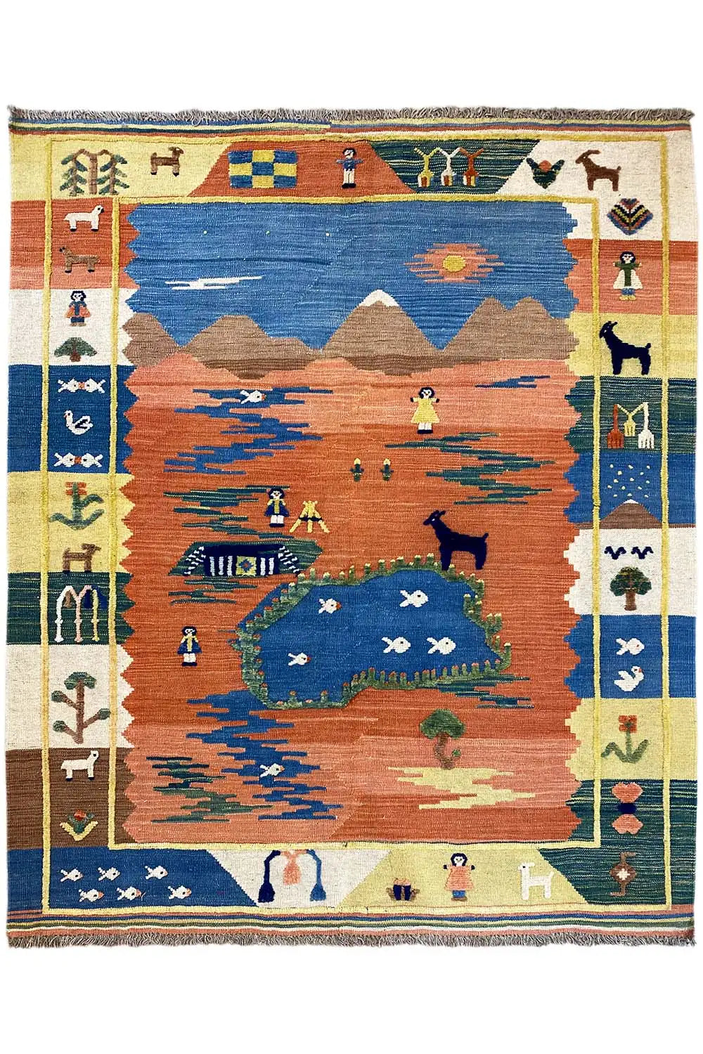 Kilim Qashqai  - 800596 (187x154 cm) - Premium Kelim from German Carpet Shop - Just €430! Shop now at German Carpet Shop
