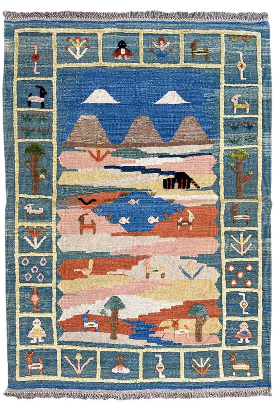 Kilim Qashqai  - 800601 (148x104 cm) - Premium Kelim from German Carpet Shop - Just €229! Shop now at German Carpet Shop