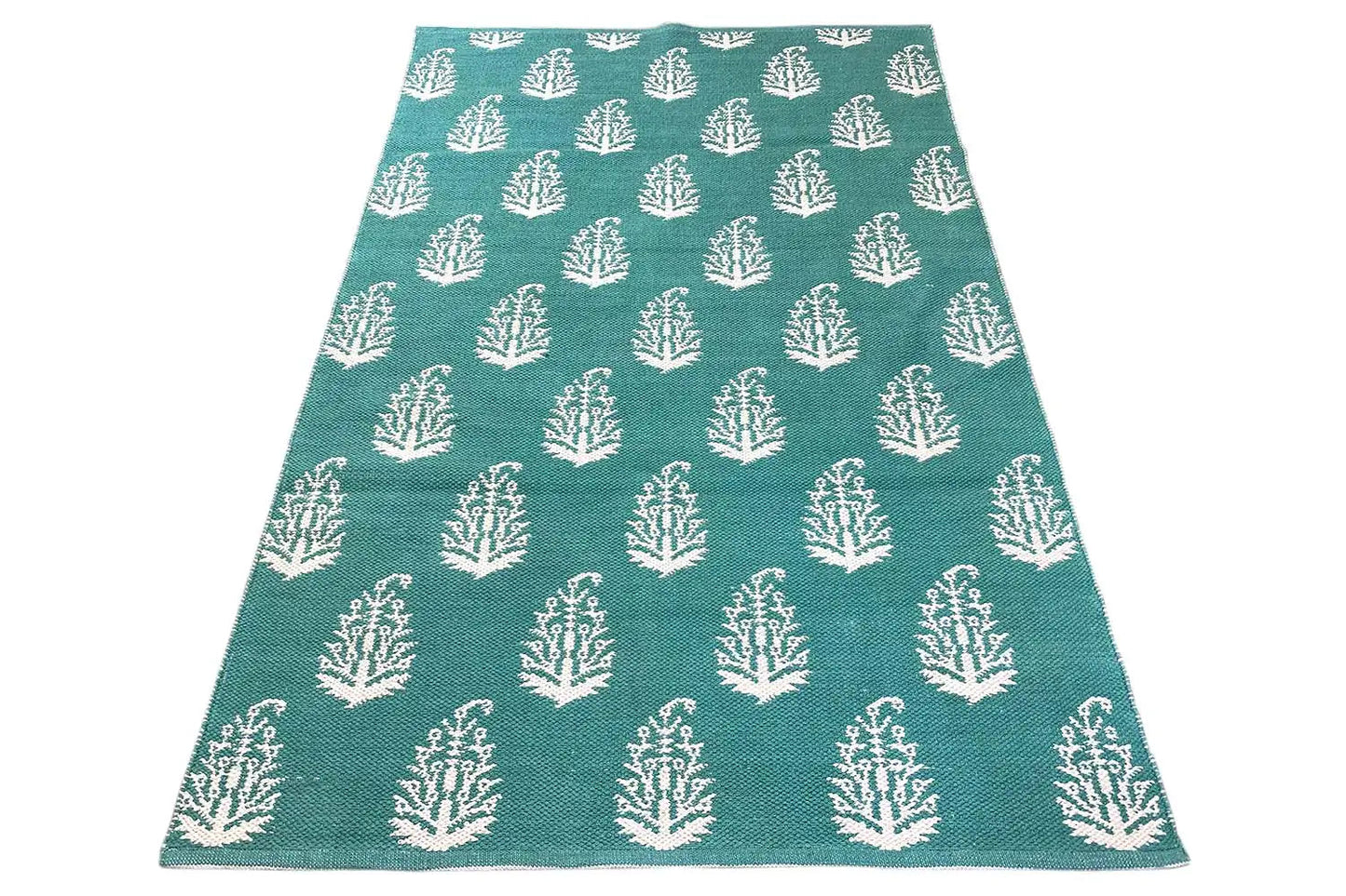Moderne Kelim - Samak 06 Green - German Carpet Shop