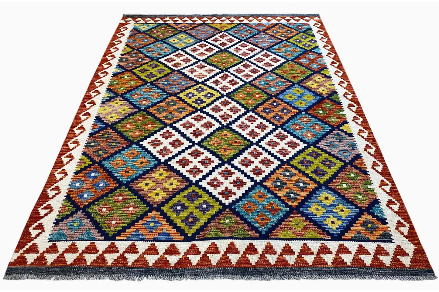 Kelim Afghan - (199x148 cm) - German Carpet Shop