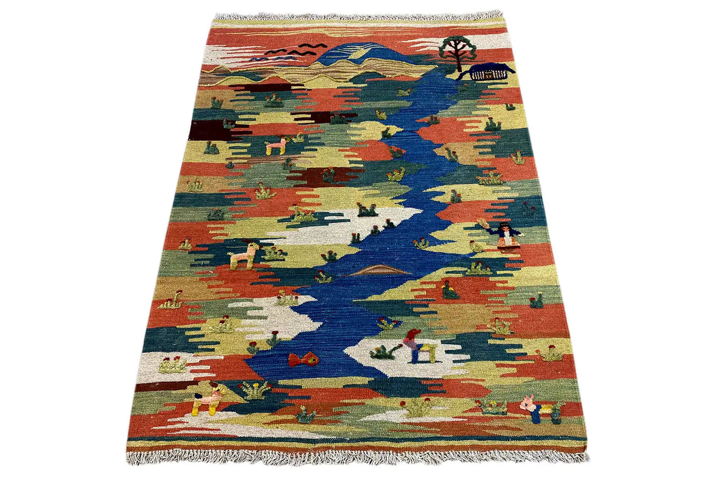 Kilim Qashqai - 804925 (137x104 cm) - Premium Kelim from German Carpet Shop - Just €209! Shop now at German Carpet Shop