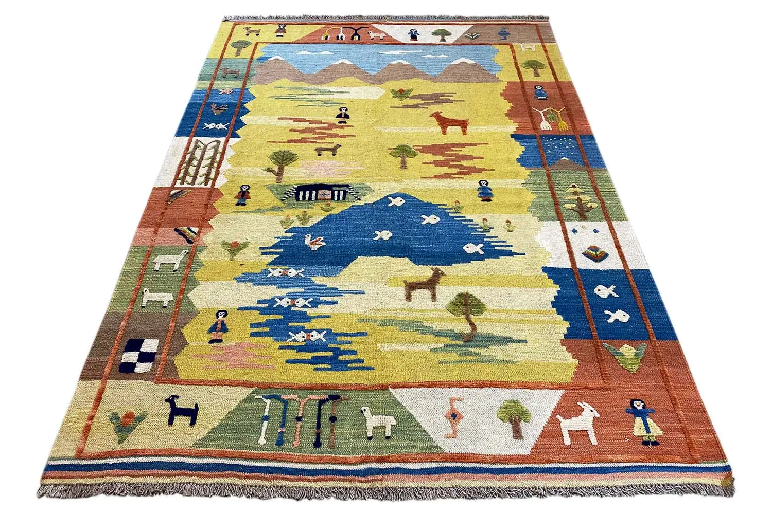 Kilim Qashqai  - 800592 (193x154 cm) - Premium Kelim from German Carpet Shop - Just €449! Shop now at German Carpet Shop