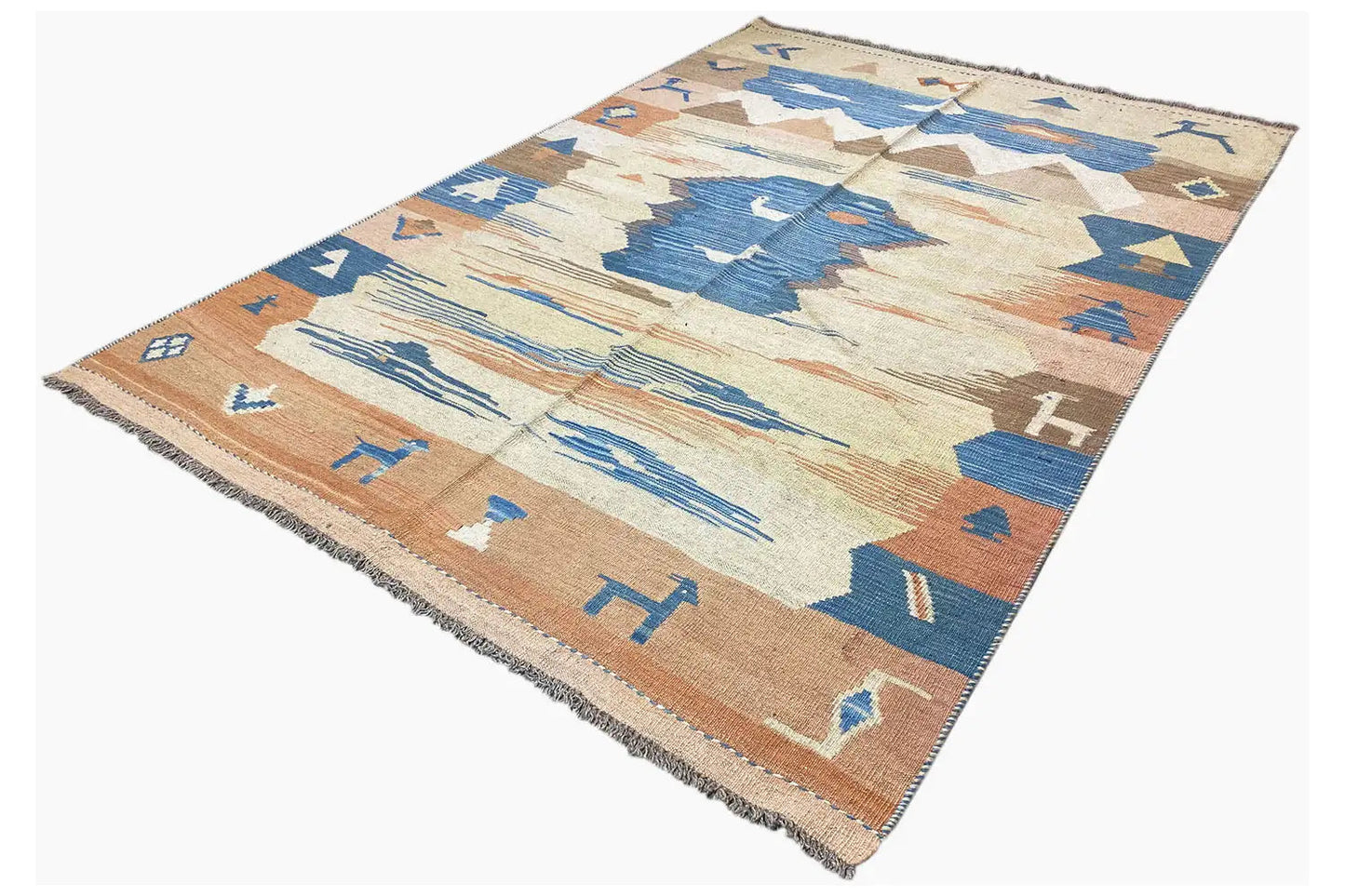 Kilim Qashqai - 804915 (214x146cm) - German Carpet Shop