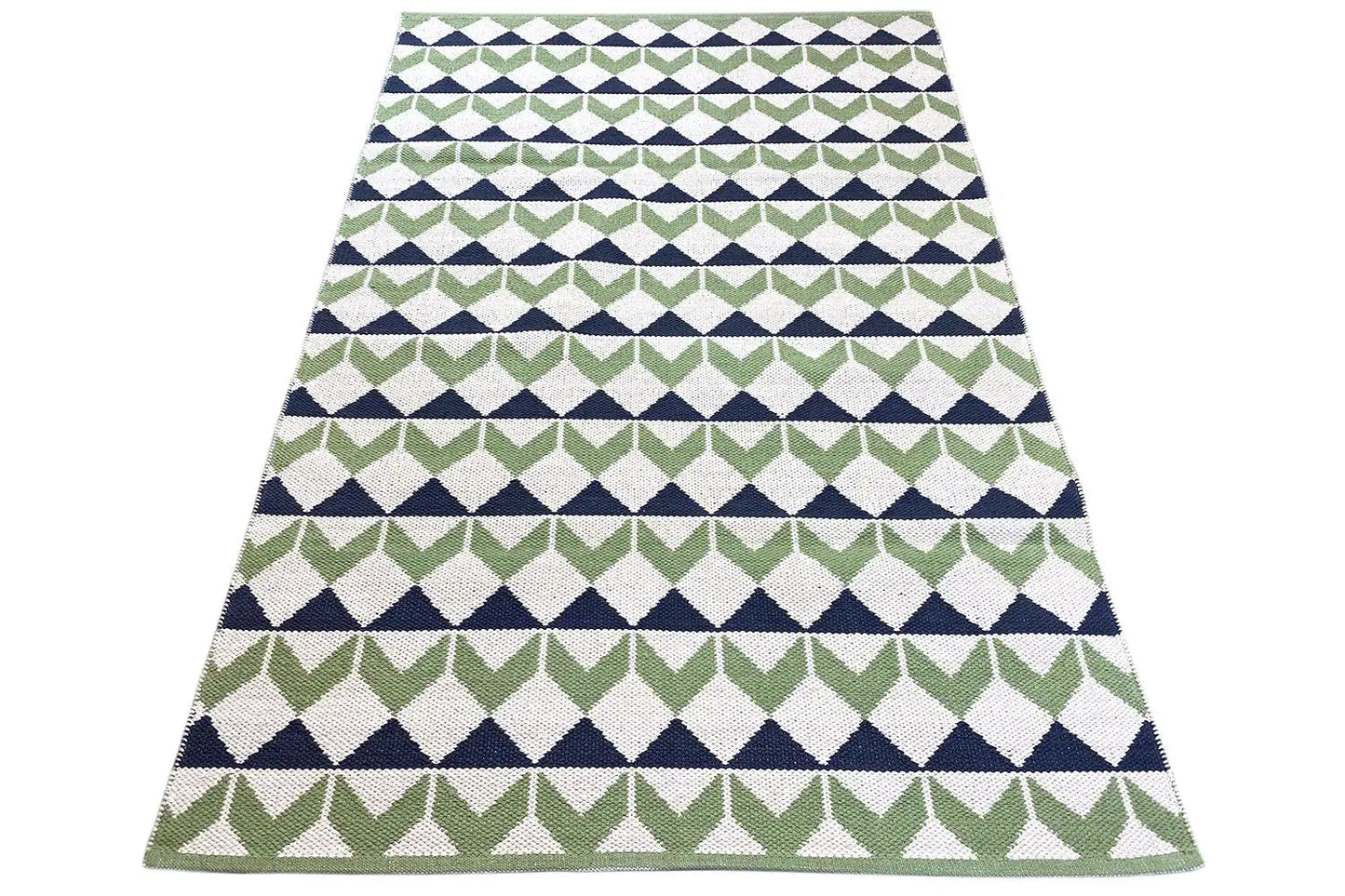 Moderne Kelim - Samak 05 Green - German Carpet Shop