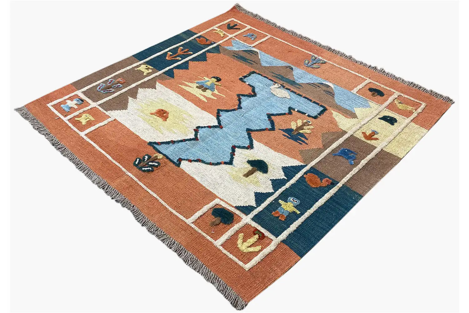 Kilim Qashqai - 804927 (106x103 cm) - Premium Kelim from German Carpet Shop - Just €149! Shop now at German Carpet Shop