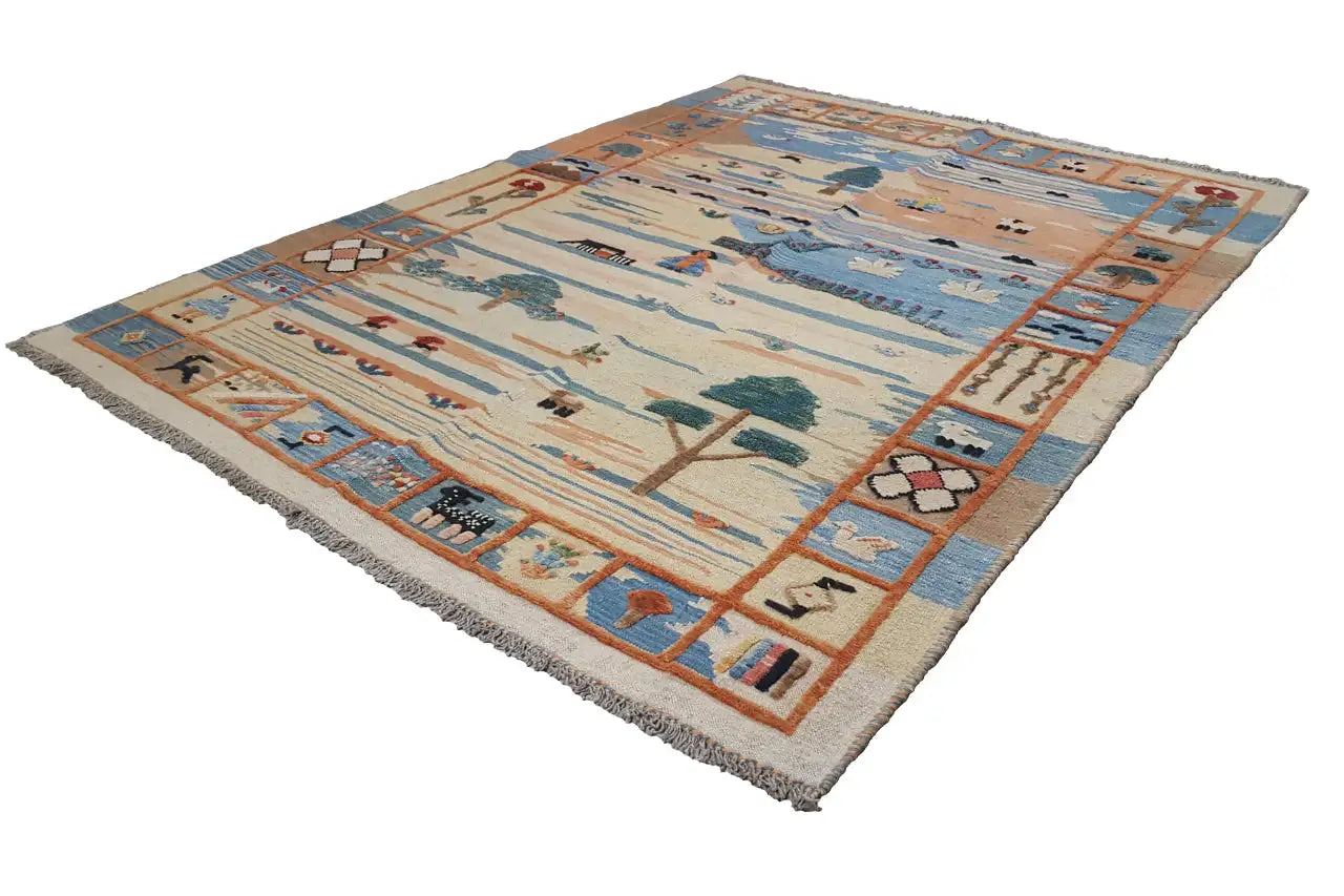 Kilim Qashqai - 605610 (206x152cm) - German Carpet Shop