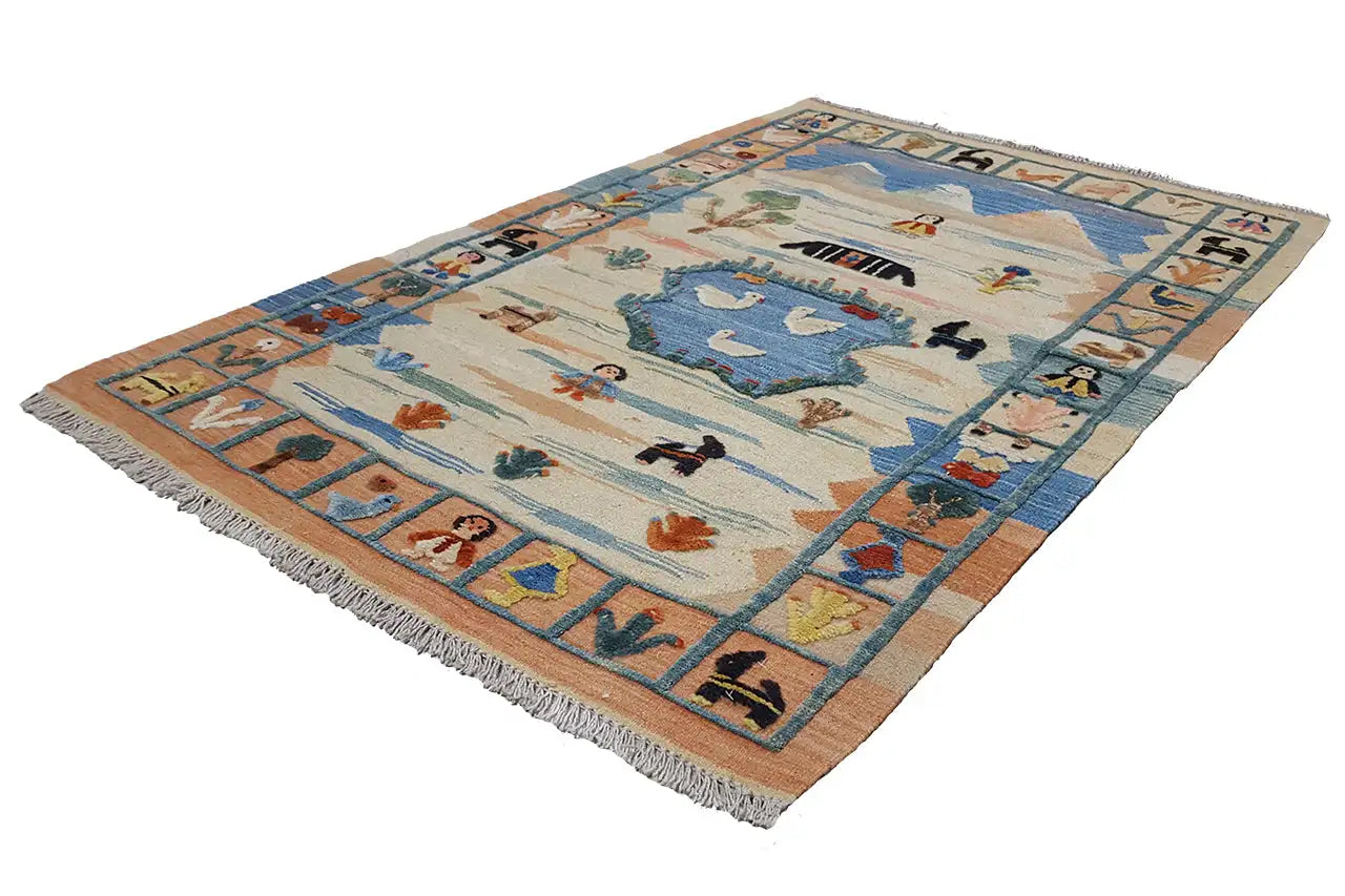 Kilim Qashqai  - 605612 (155x101 cm) - Premium Kelim from German Carpet Shop - Just €229! Shop now at German Carpet Shop