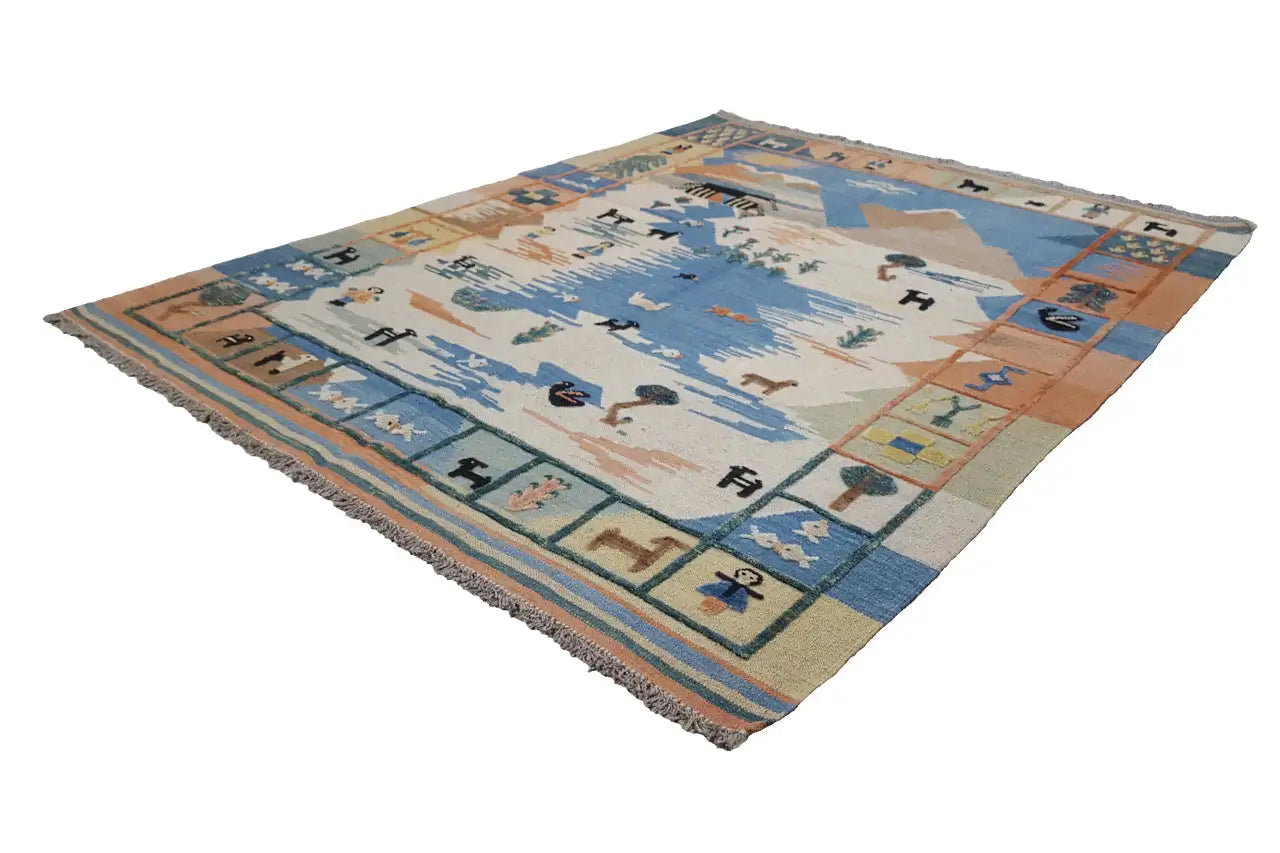 Kilim Qashqai - 605616 (198x158cm) - German Carpet Shop