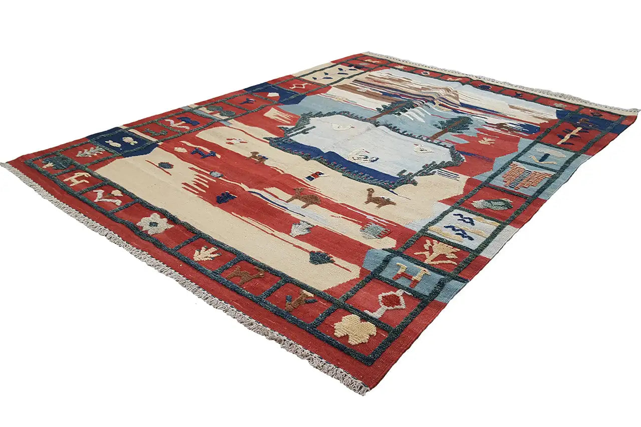 Kilim Qashqai - 700085 (205x151cm) - German Carpet Shop