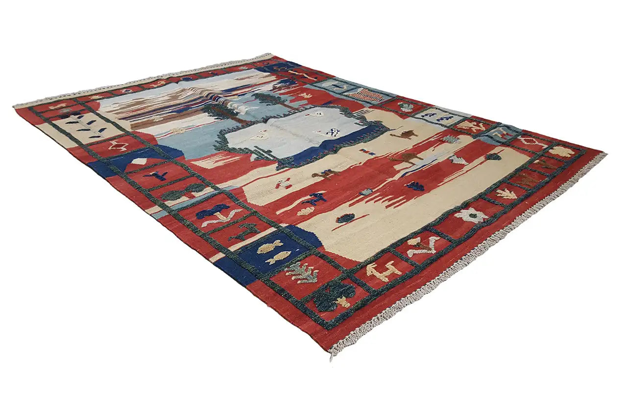 Kilim Qashqai - 700085 (205x151cm) - German Carpet Shop
