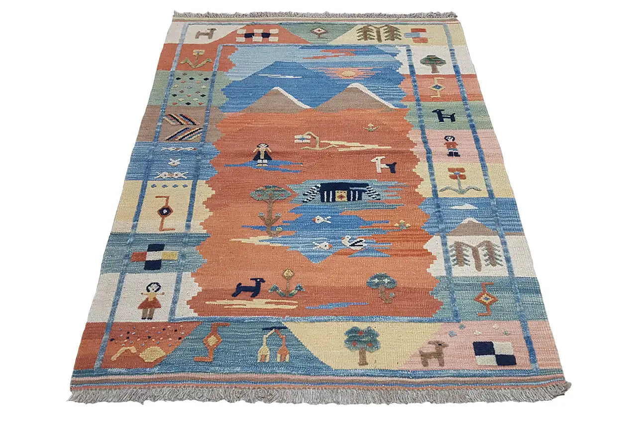 Kilim Qashqai  - 800590 (148x107 cm) - Premium Kelim from German Carpet Shop - Just €249! Shop now at German Carpet Shop