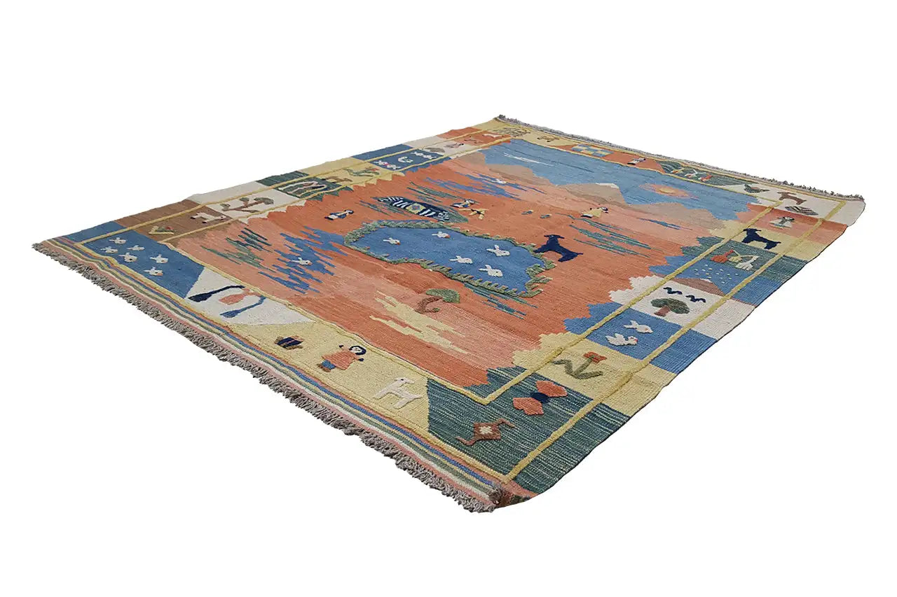 Kilim Qashqai  - 800596 (187x154 cm) - Premium Kelim from German Carpet Shop - Just €430! Shop now at German Carpet Shop