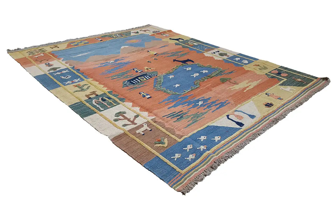 Kilim Qashqai  - 800596 (187x154 cm) - Premium Kelim from German Carpet Shop - Just €430! Shop now at German Carpet Shop